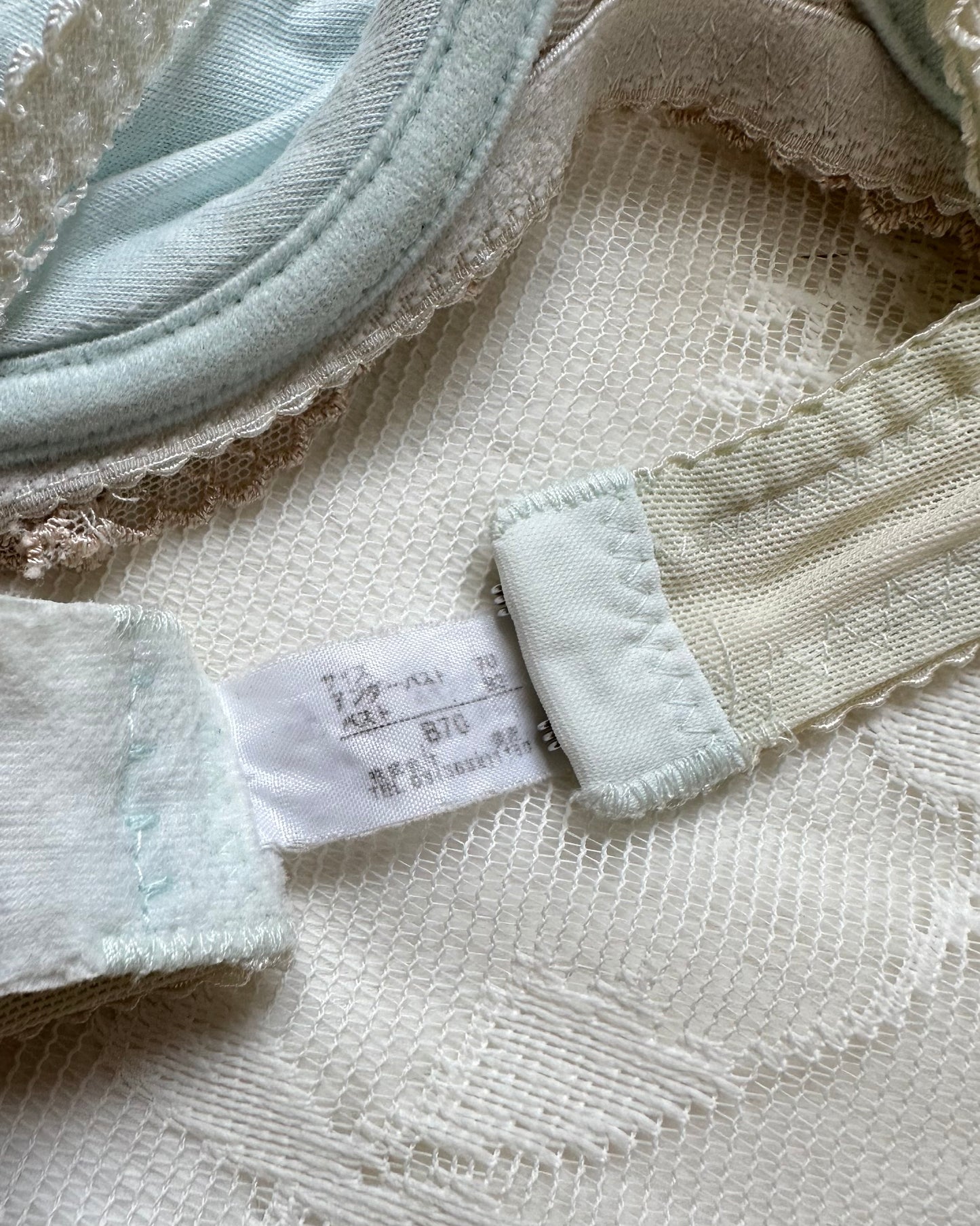 Vintage Baby Blue Brocade Bustier Bra