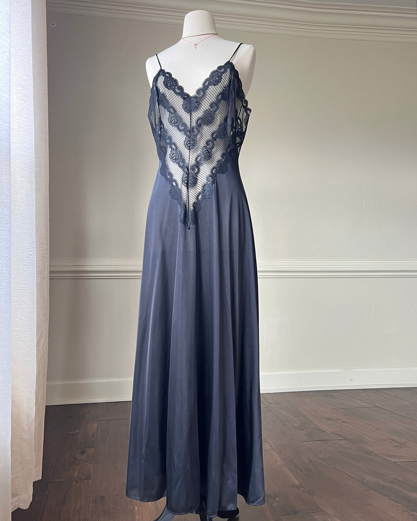 RARE Dark Feminine Nightgown Set includes Complete Sheer Bodice Maxi Slip