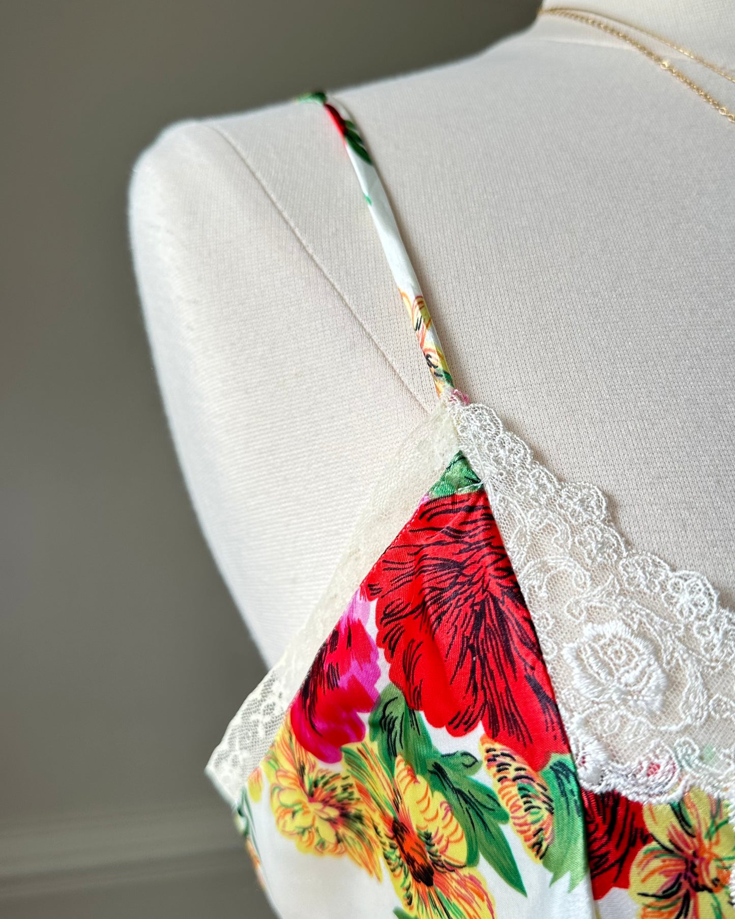 Victoria’s Secret’s Feminine Satin Bodysuit featuring Vibrant Floral Prints