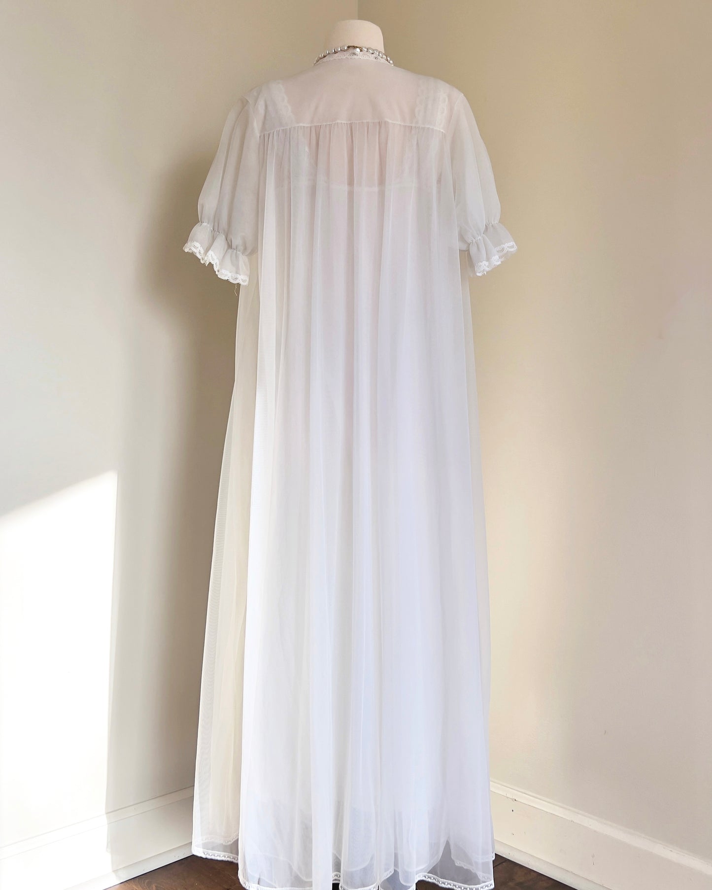 Vintage Princesscore Nightgown Set in Sheer White includes a Maxi dress + Matching Robe