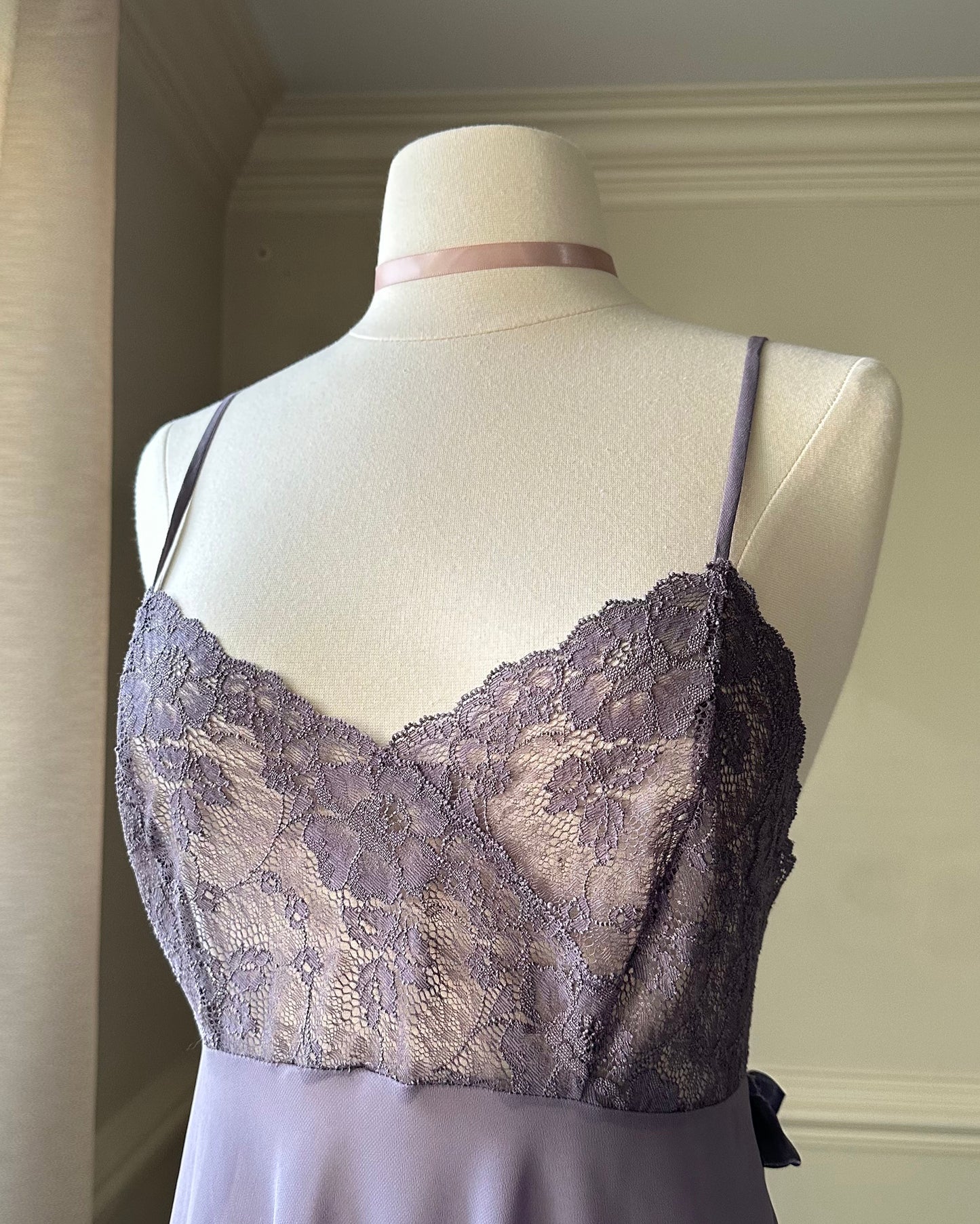Victoria’s Secret Ballet Slip in Mauve featuring Sheer Floral Embroidery Bustier