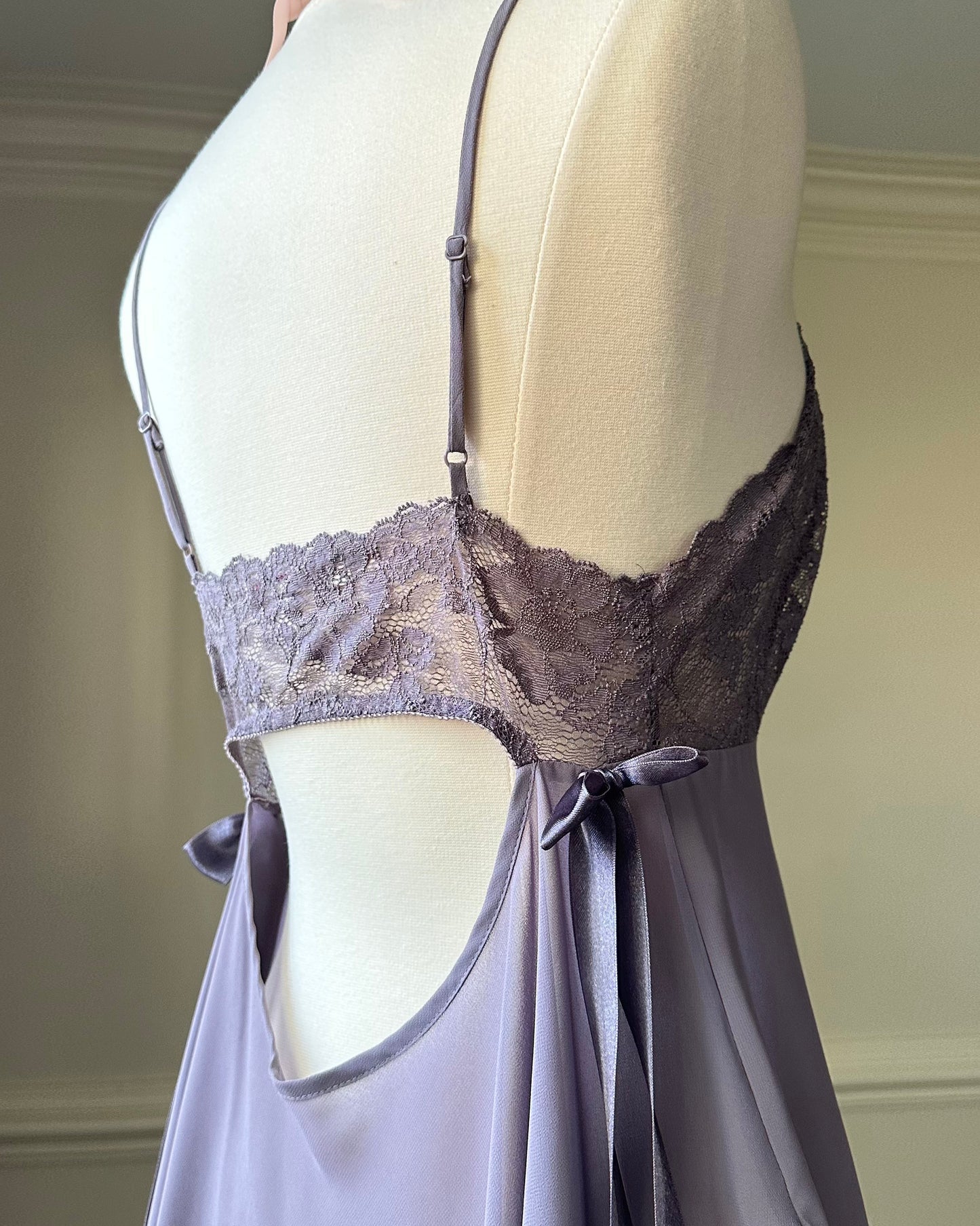 Victoria’s Secret Ballet Slip in Mauve featuring Sheer Floral Embroidery Bustier