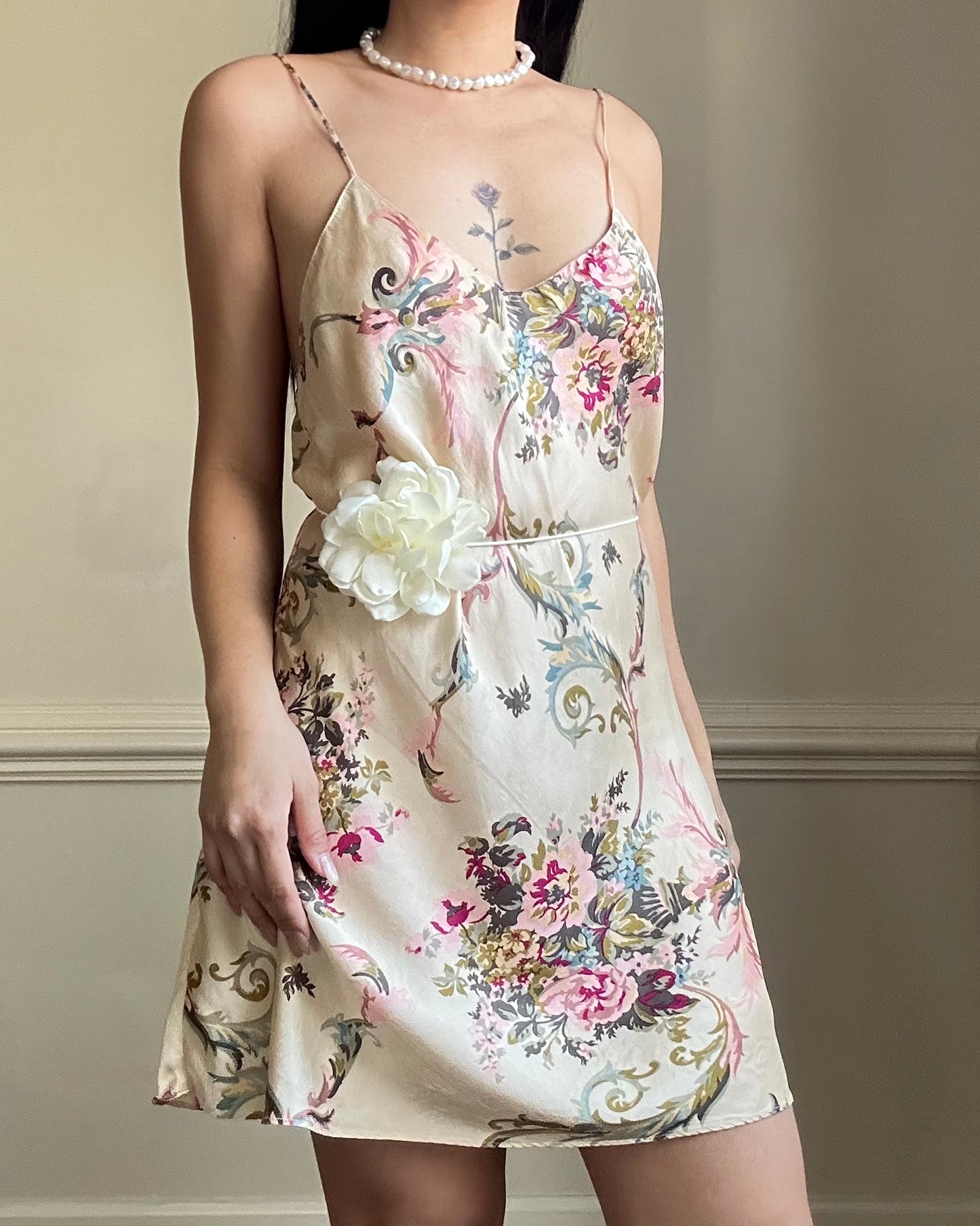 Victoria’s Secret Vintage Floral Slip Dress featuring Vibrant Flower Bouquet Print