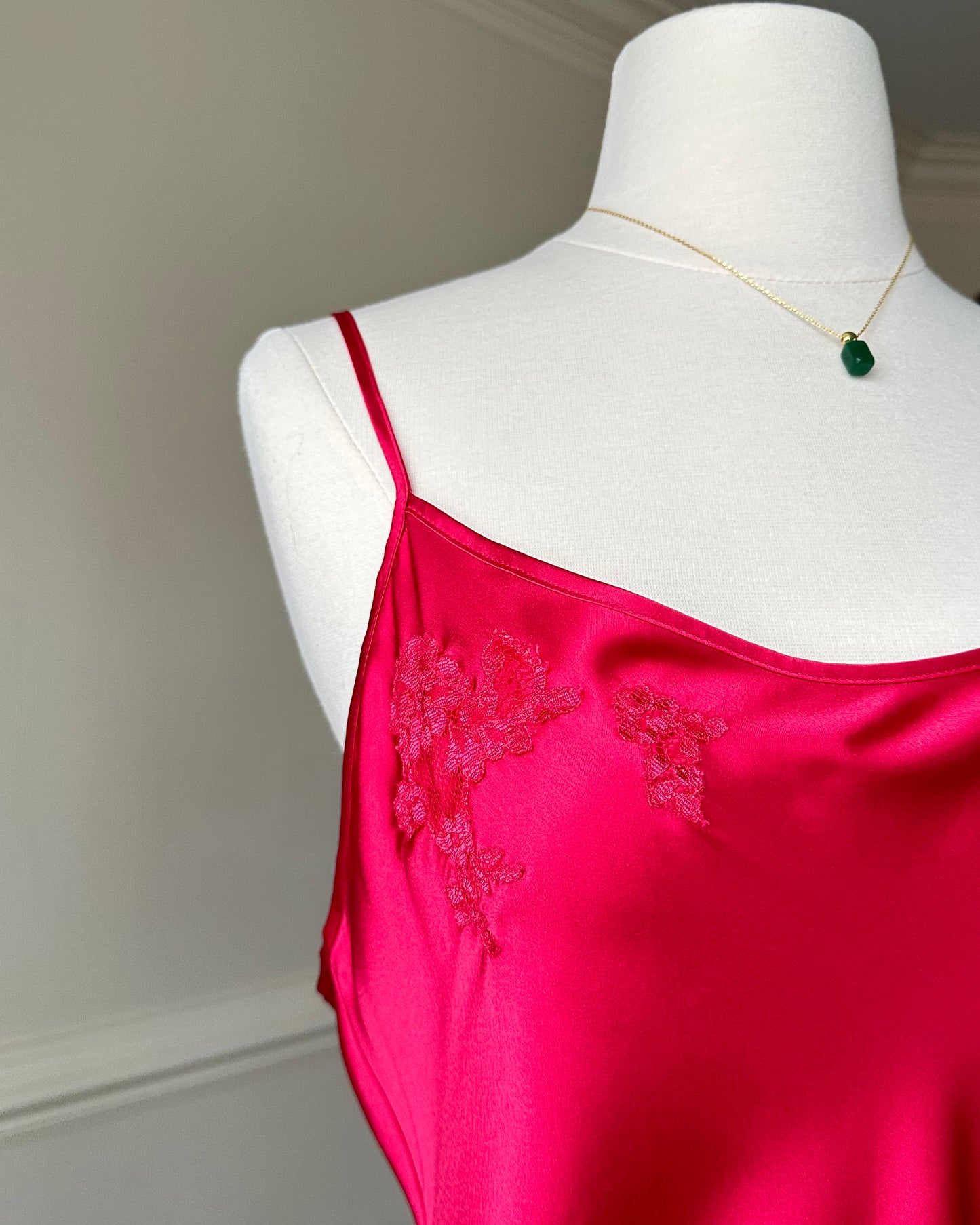 Victoria’s Secret Sultry Red Slip Dress featuring Lace Embroidery Lining