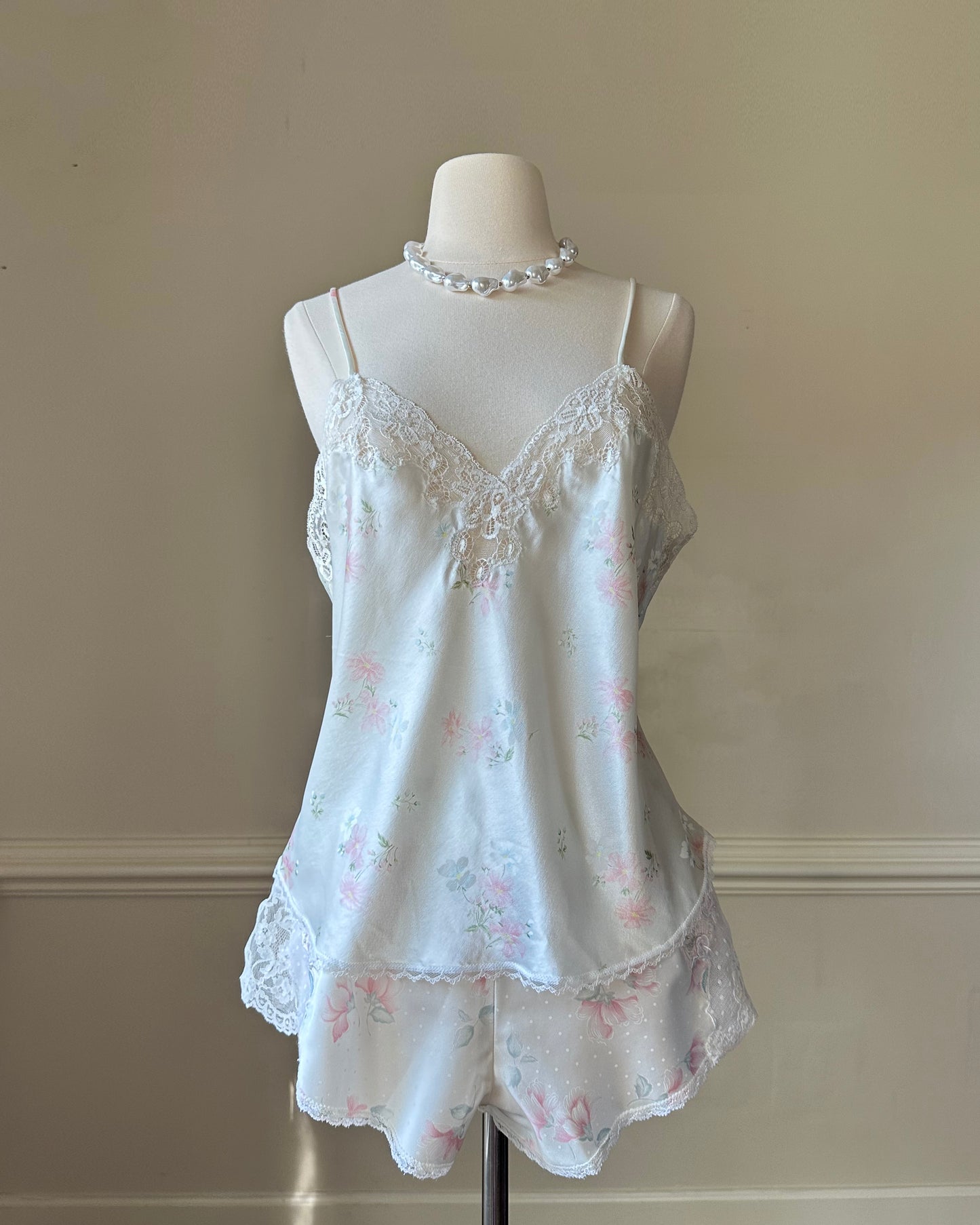 Mix-and-match cami set featuring a Vintage Christian Dior top and Sara Beth shorts