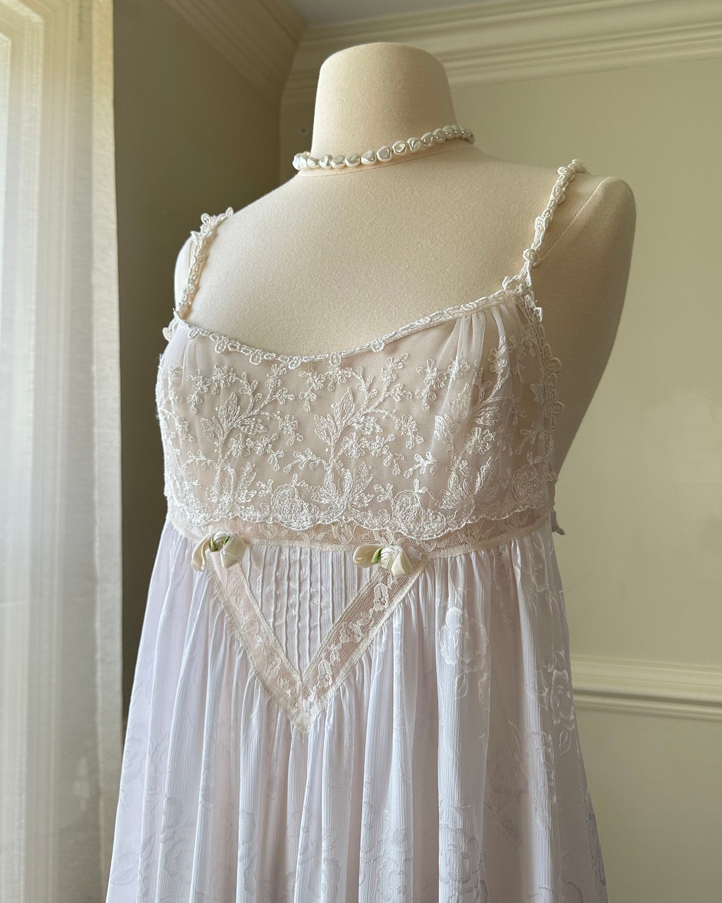 Vintage Christian Dior’s Ethereal Maxi Dress featuring Semi Sheer Pleated Skirt