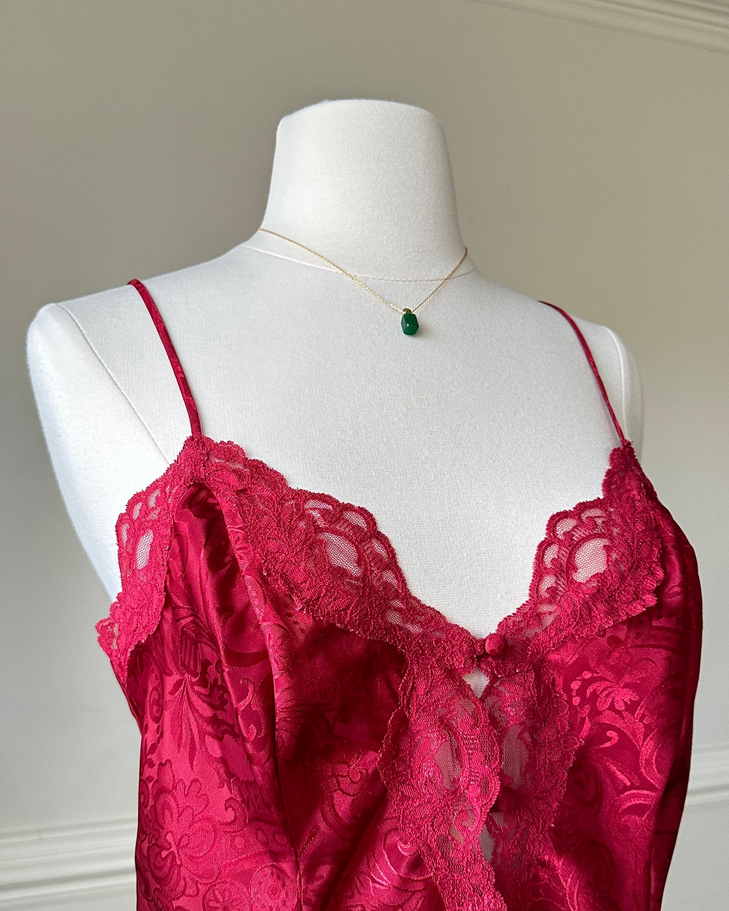 RARE Victoria’s Secret Deep Red Cropped Camisole featuring Embossed Paisley Prints
