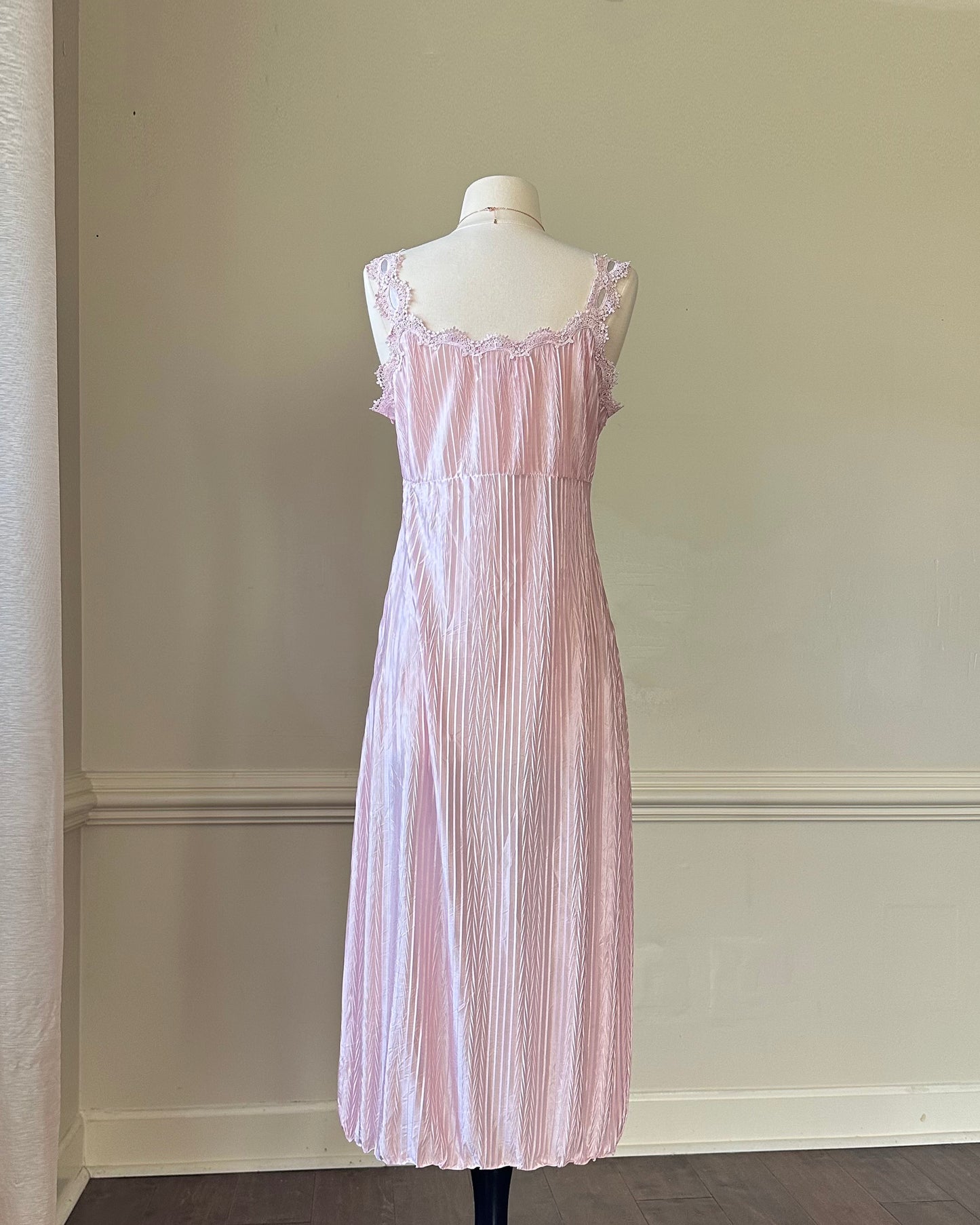 Vintage 90's Candy Midi Dress featuring Peony Adorned with Embroidery Details