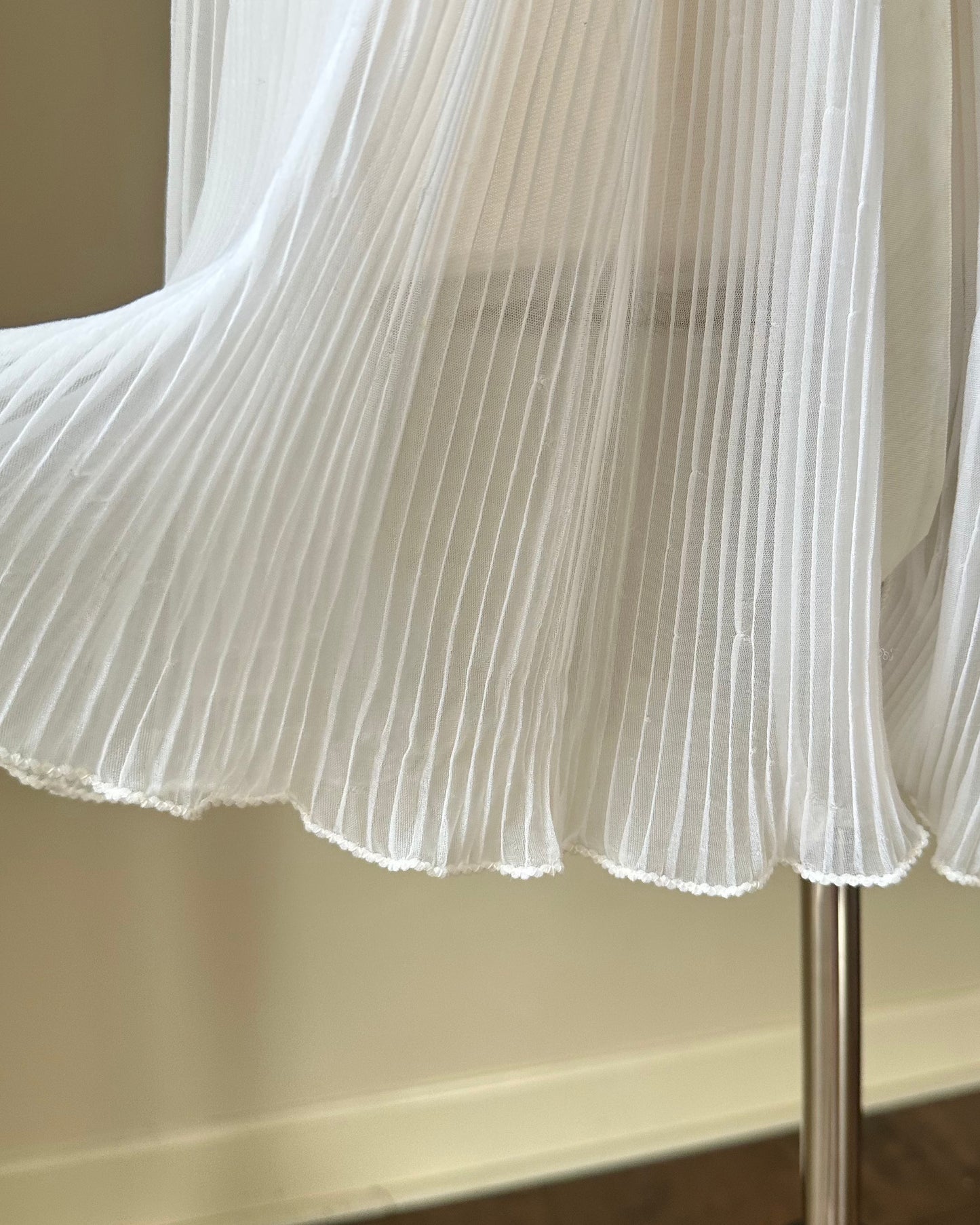 Victorian Inspired Sheer White Robes featuring Double Layered Ruffles Collar