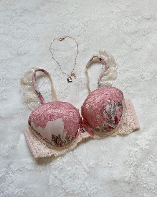 Vintage Rose Bustier Bra featuring Rose Petals