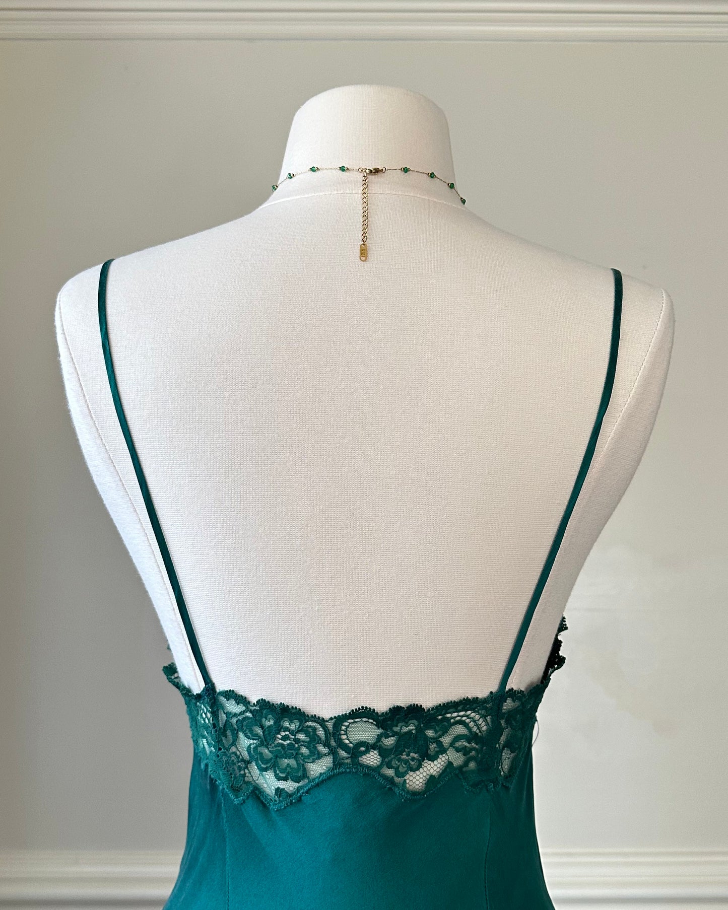 Victoria's Secret emerald maxi dress featuring floral embroidery bust