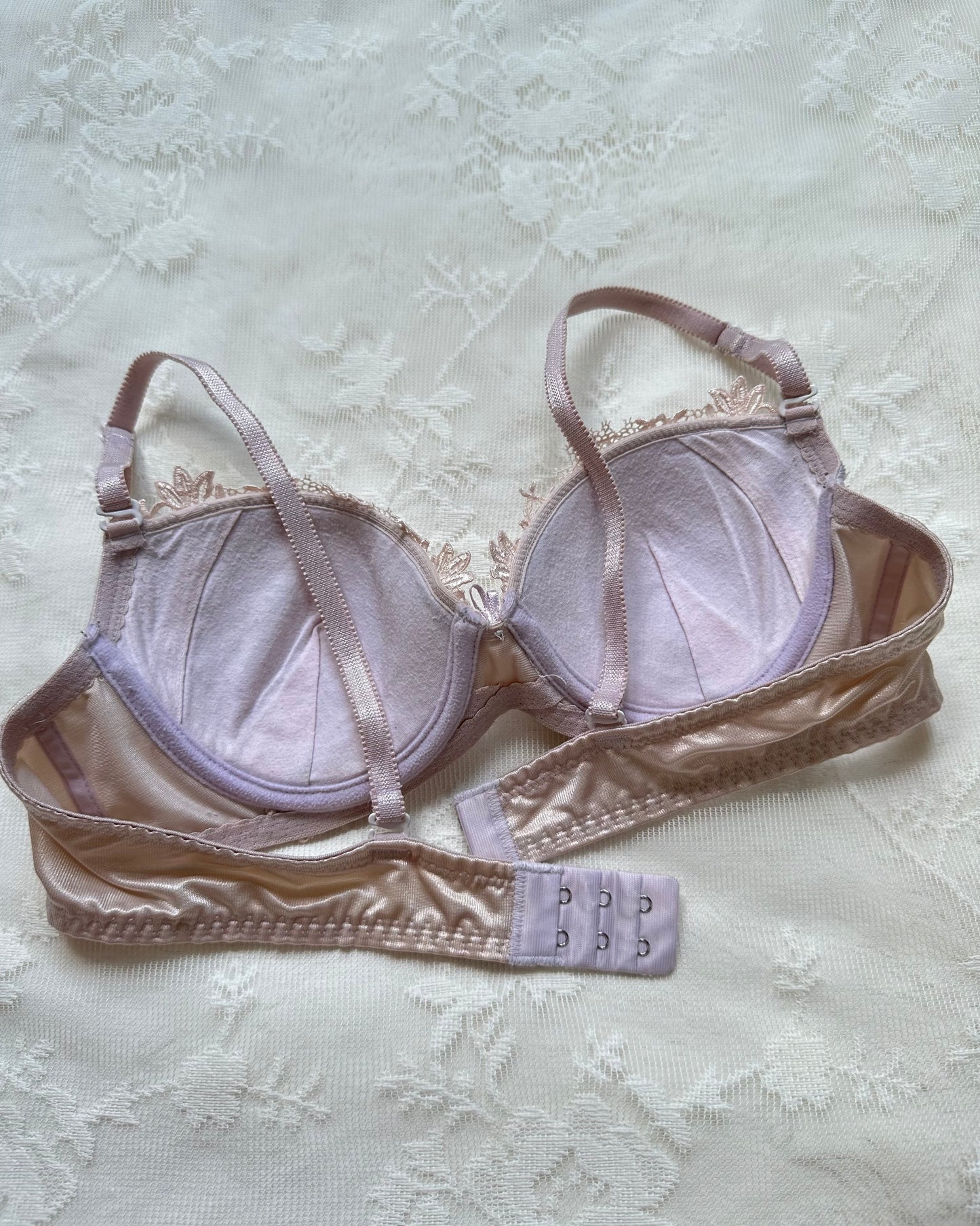 Intricate Cool Plum Satin Bra