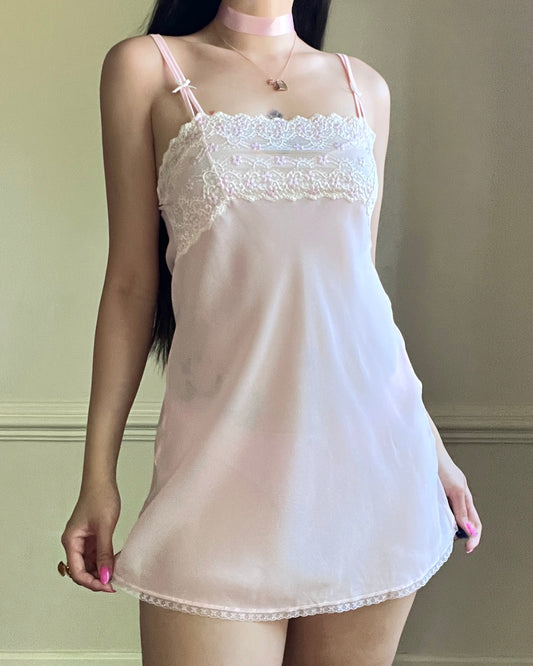 Babydoll Slip Dress featuring Daisy Embroidery Bustier