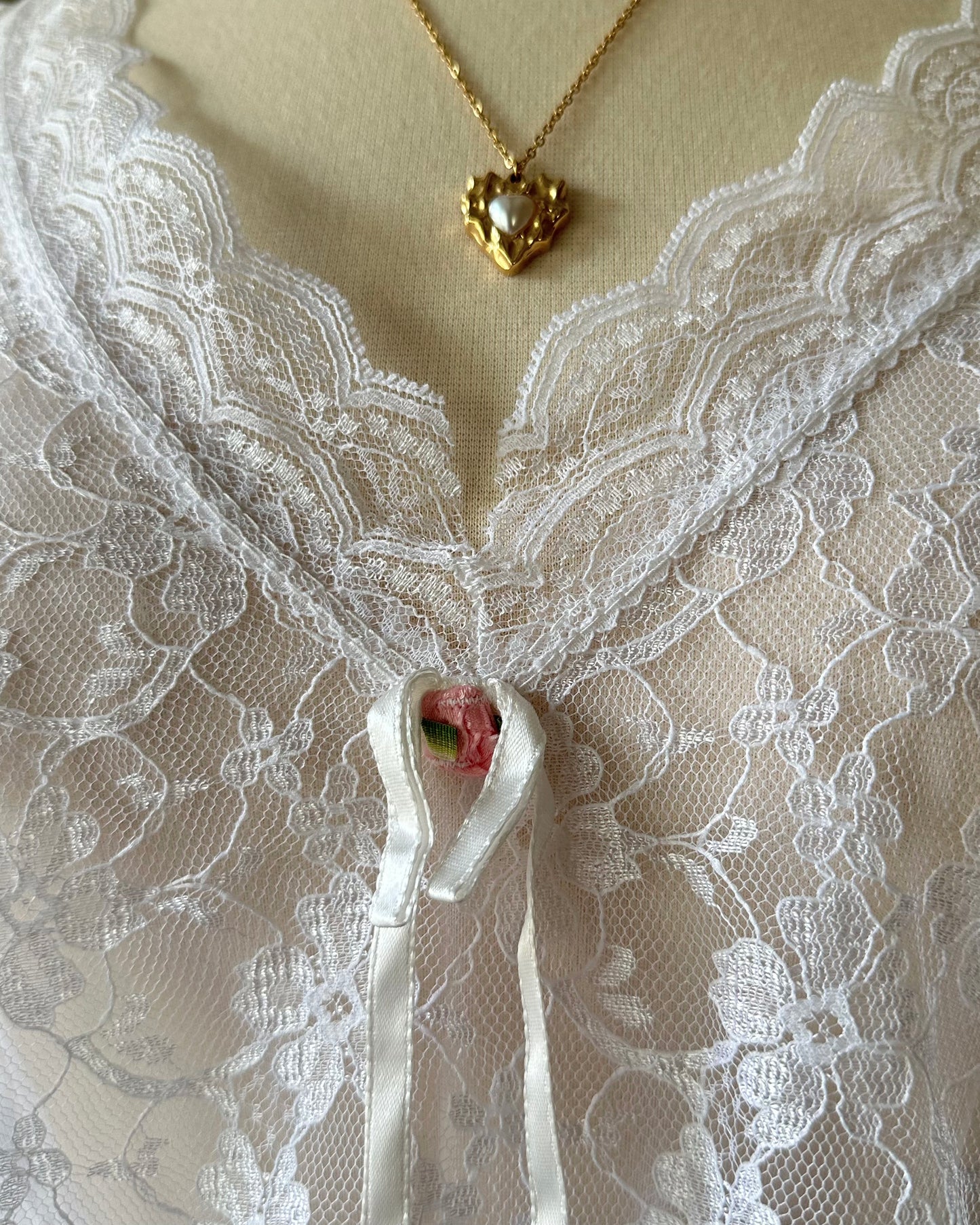 Sheer White Bodysuit featuring Delicate Sheer Lace Bodice with Flared Skirt