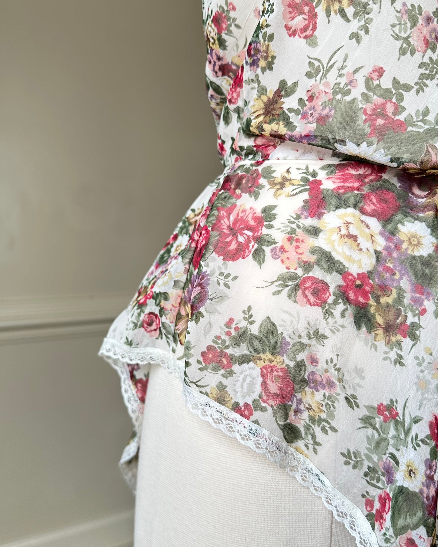 Vintage Semi Sheer Sultry Romper featuring Winter Floral Prints