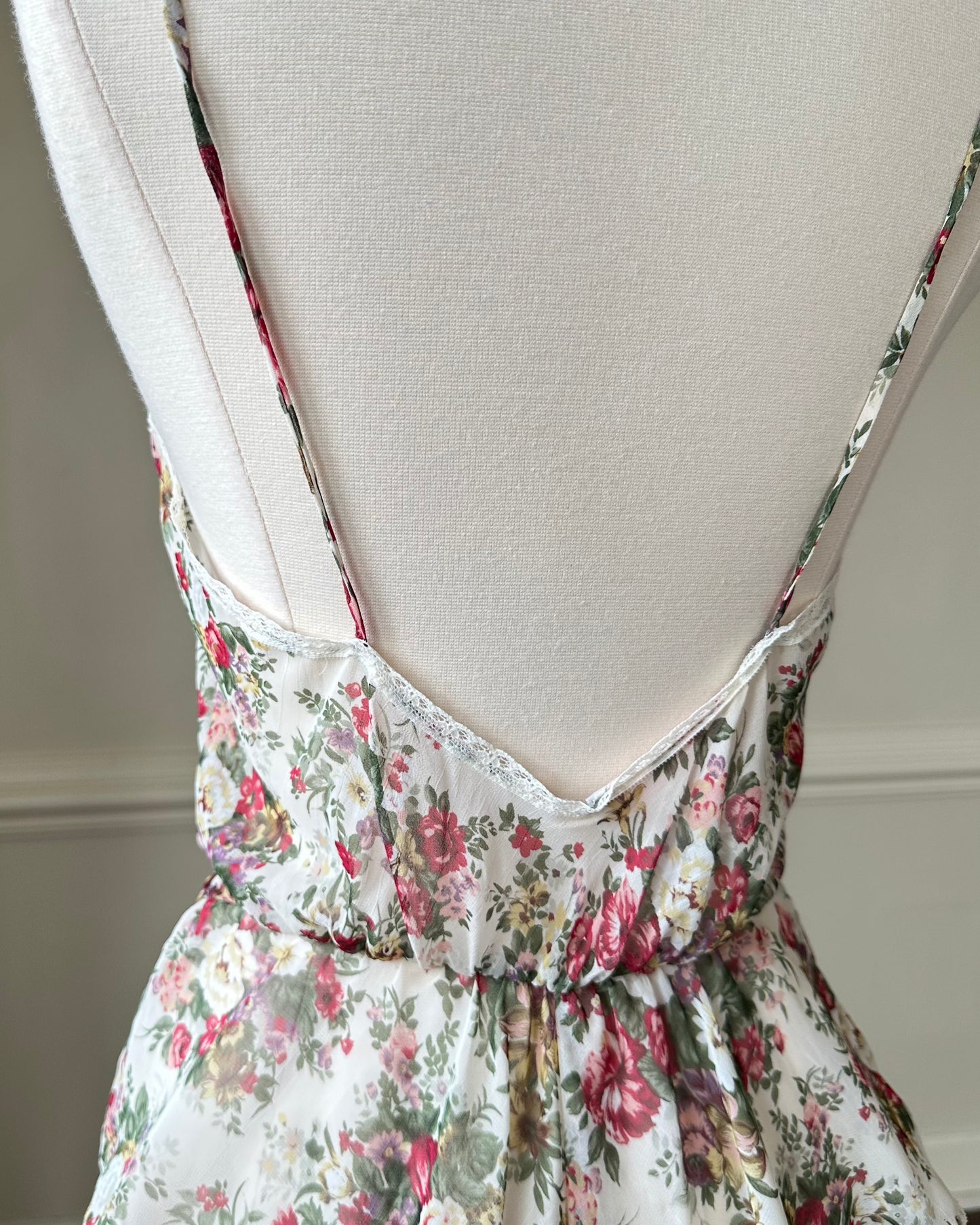 Vintage Semi Sheer Sultry Romper featuring Winter Floral Prints