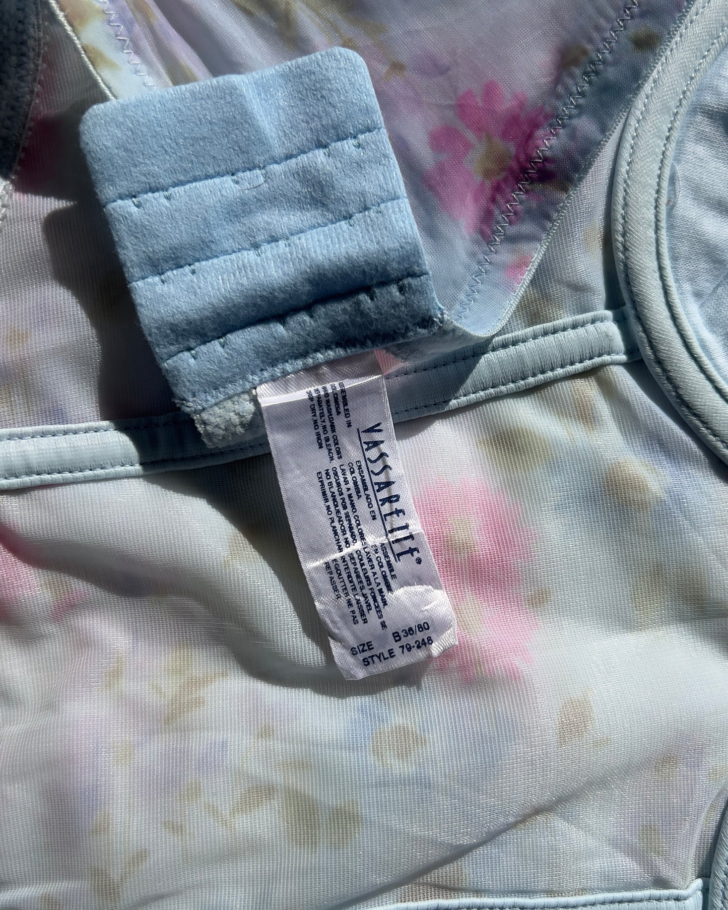 Adorable Spring Washed Floral Corset in Sheer Blue