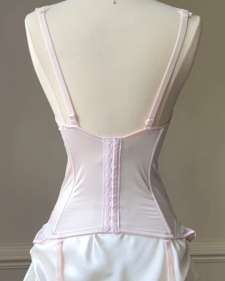 Regal Babydoll Special Corset featuring Soft Laced Bustier with Sheer Polkas Bodice