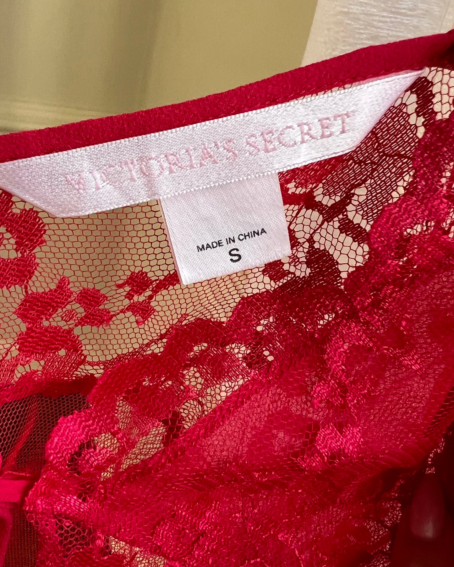 Super Sexy Total Sheer Victoria’s Secret Babydoll Slip in Vibrant Red