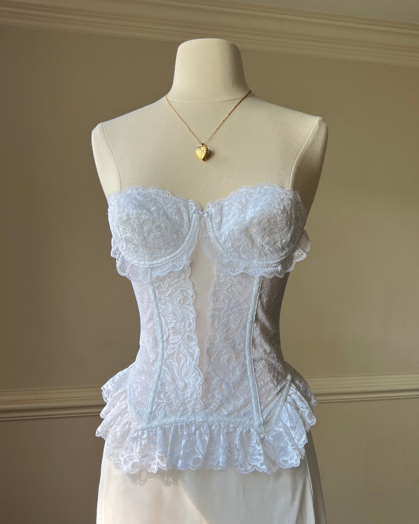 Ethereal Fairy Sheer Strapless Corset featuring Laced Bodice with Ruffled Trimmings