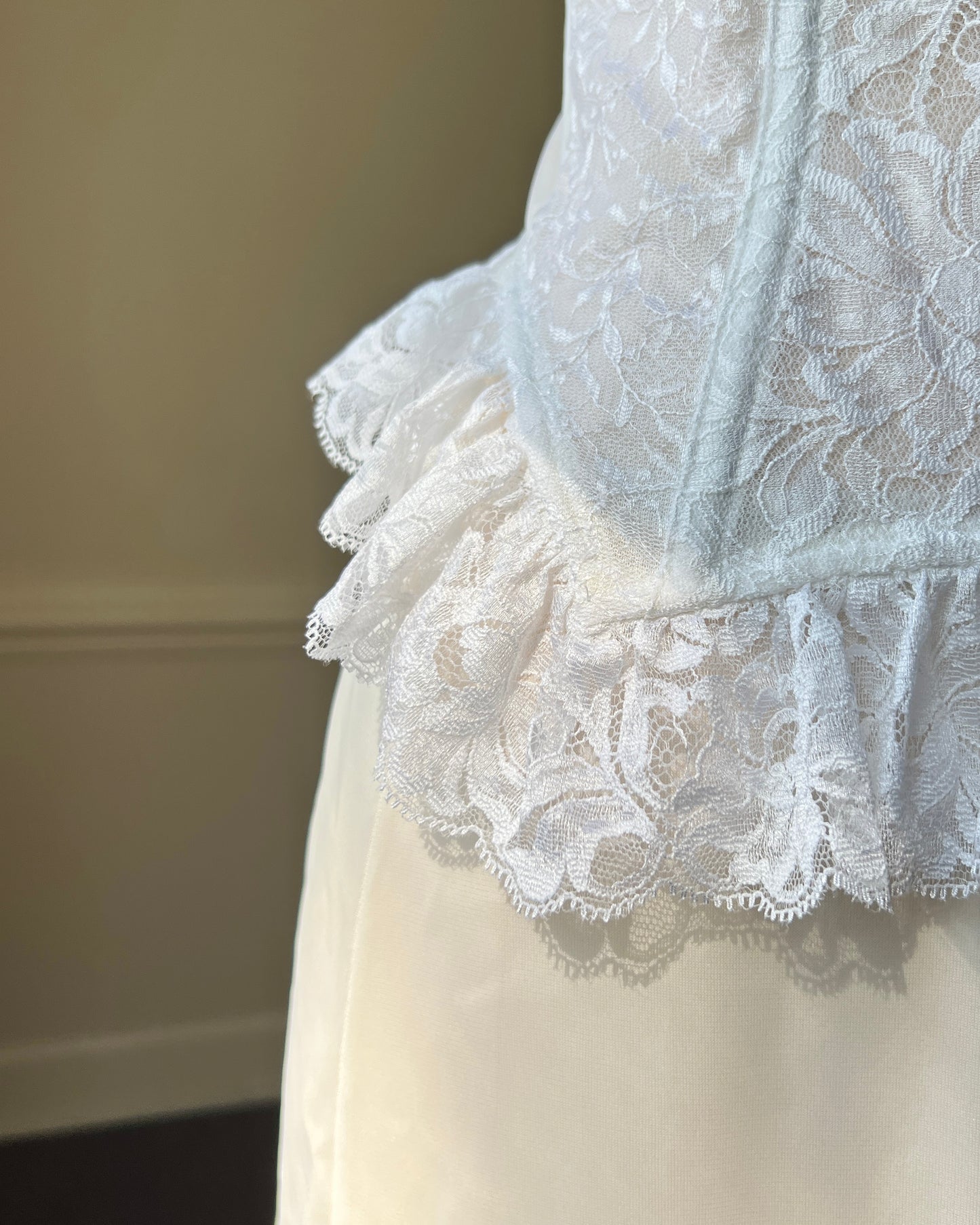 Ethereal Fairy Sheer Strapless Corset featuring Laced Bodice with Ruffled Trimmings