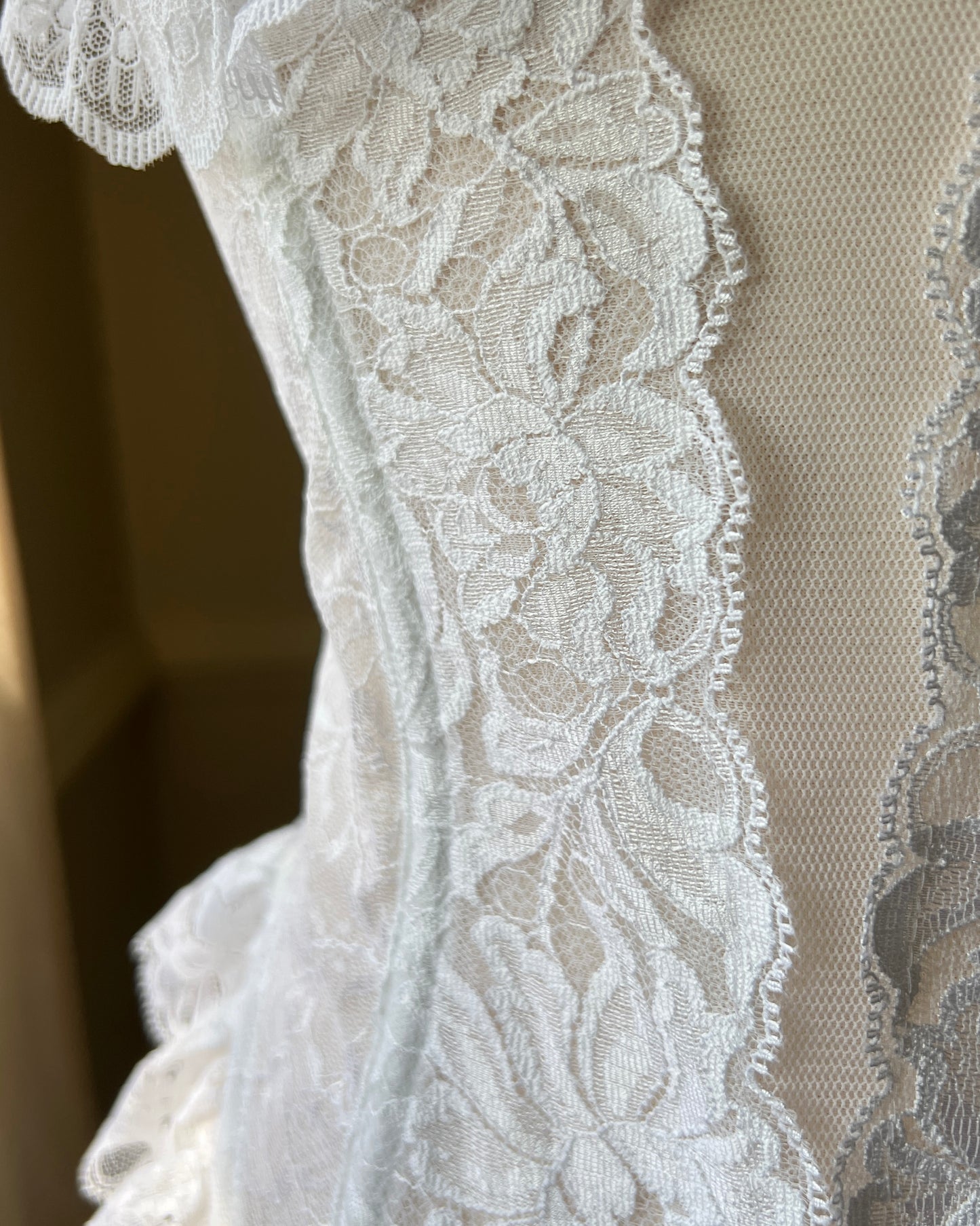 Ethereal Fairy Sheer Strapless Corset featuring Laced Bodice with Ruffled Trimmings