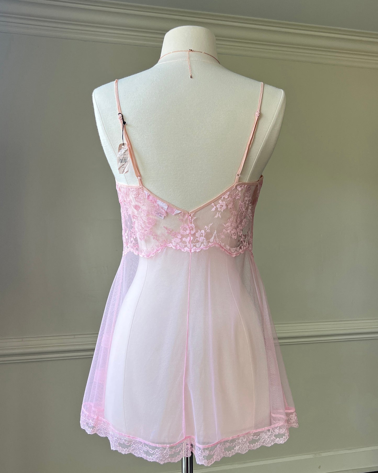Sheer Victoria's Secret Cherry Blossoms Open Top Slip Dress