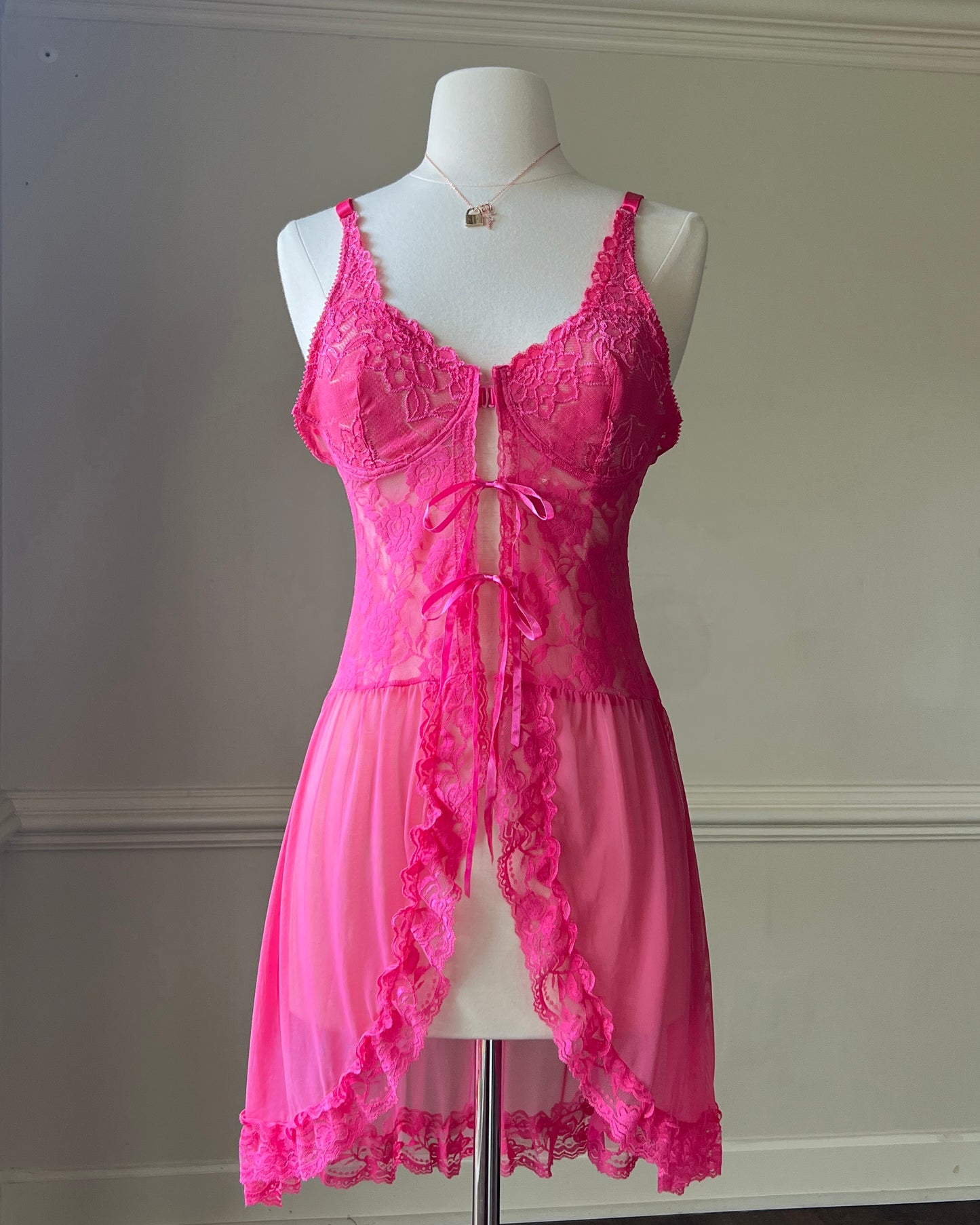 Rosy Fairy Open Top Dress featuring Floral Laced Bodice