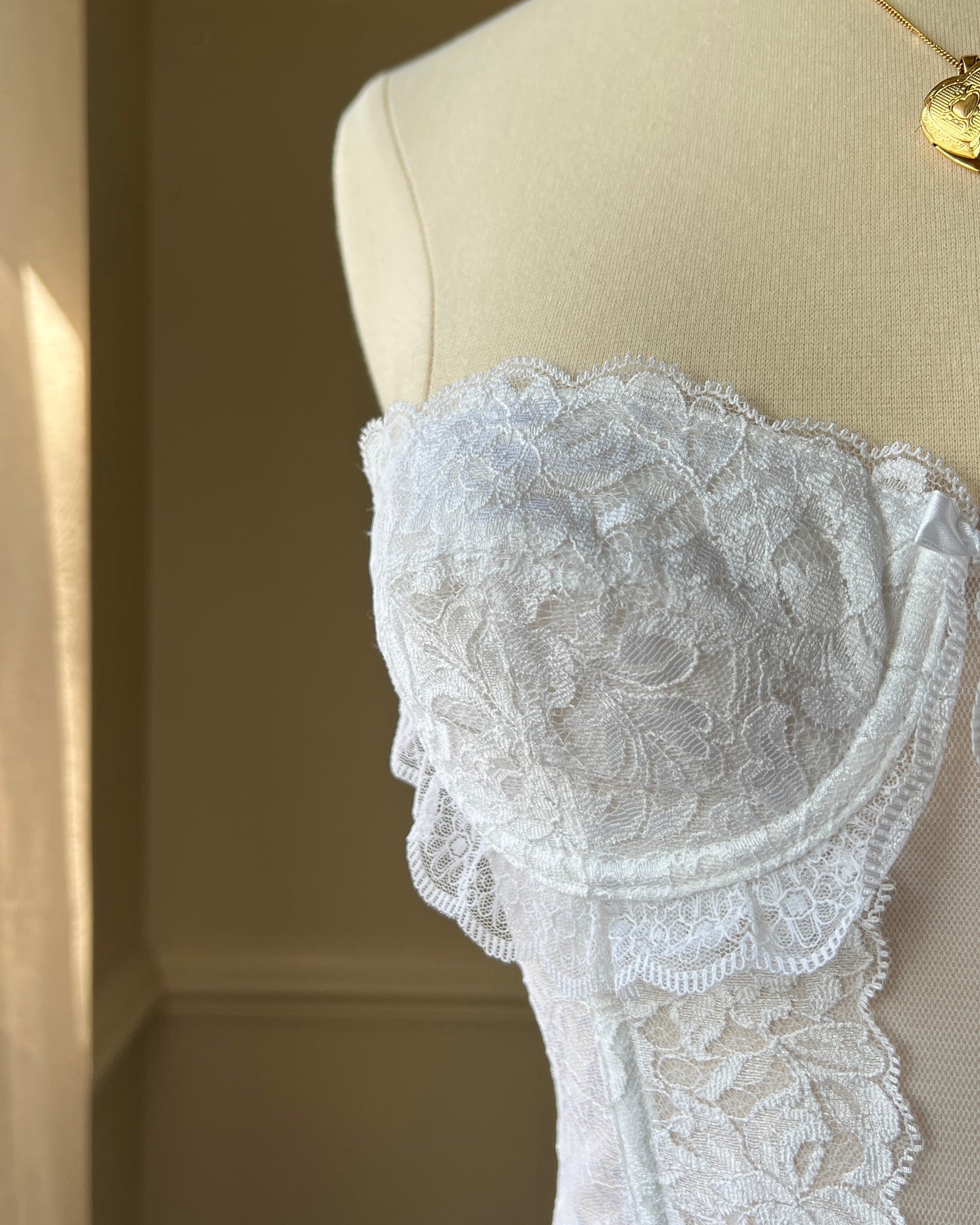 Ethereal Fairy Sheer Strapless Corset featuring Laced Bodice with Ruffled Trimmings