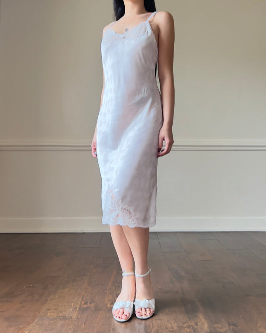 Vintage Barbizon Milky Pink Slip featuring Lace Bustier and Skirt Detail