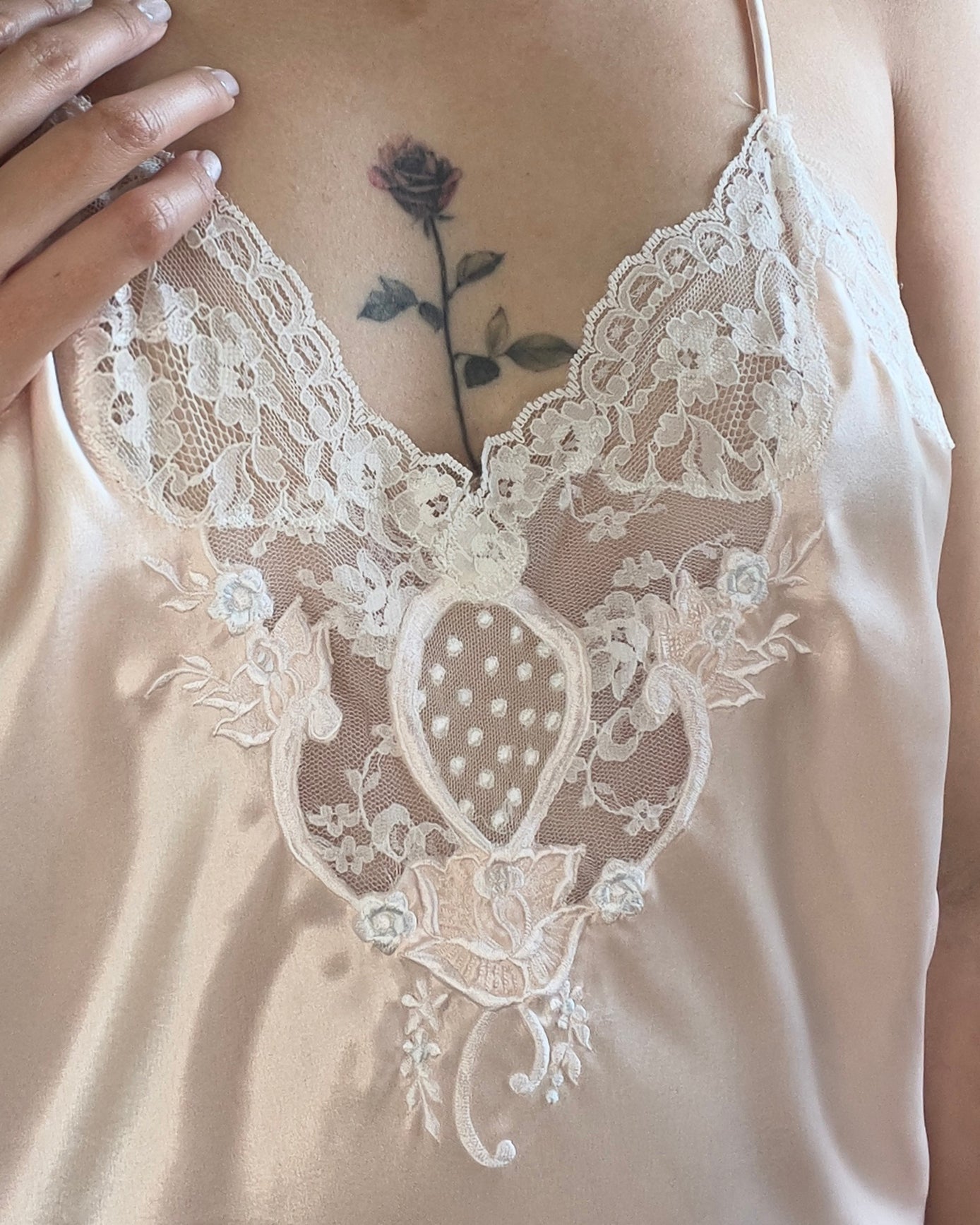 Vintage Sara Beth’s Victorian Inspired Satin Bodysuit