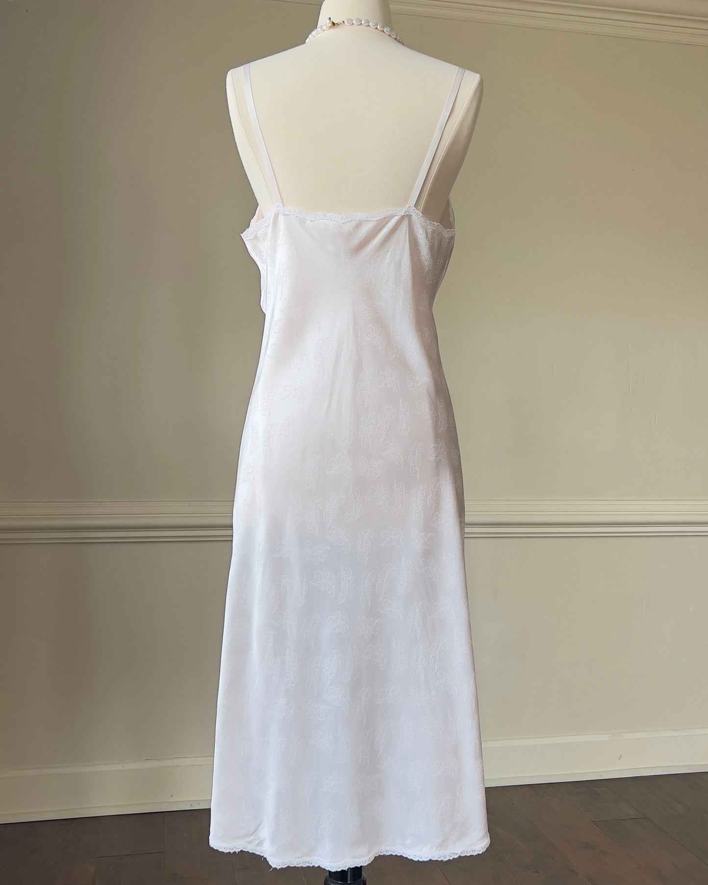 Vintage Barbizon Milky Pink Slip featuring Lace Bustier and Skirt Detail