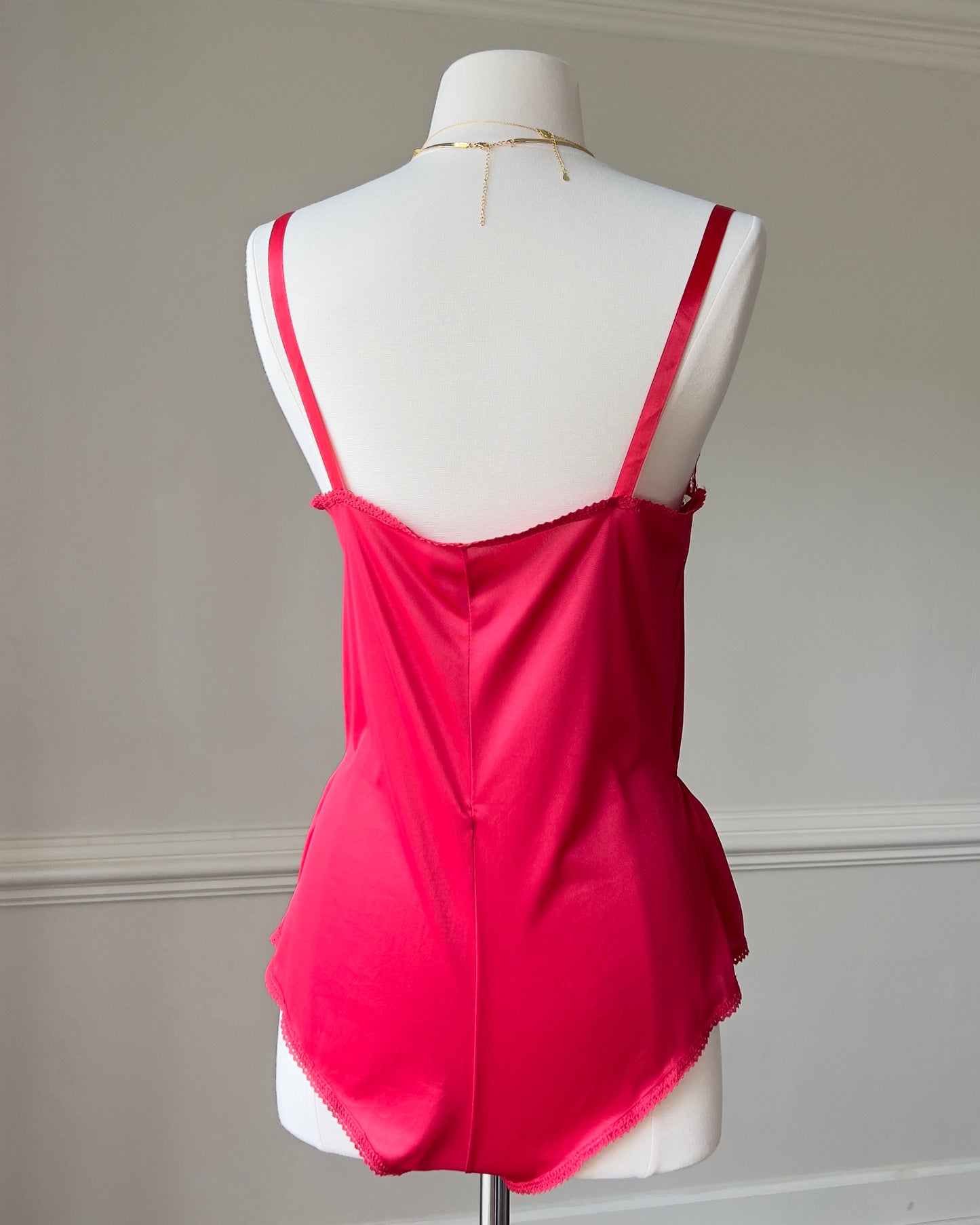 Sultry Winter Red Teddy Romper featuring Flower Petal Laced Bustier