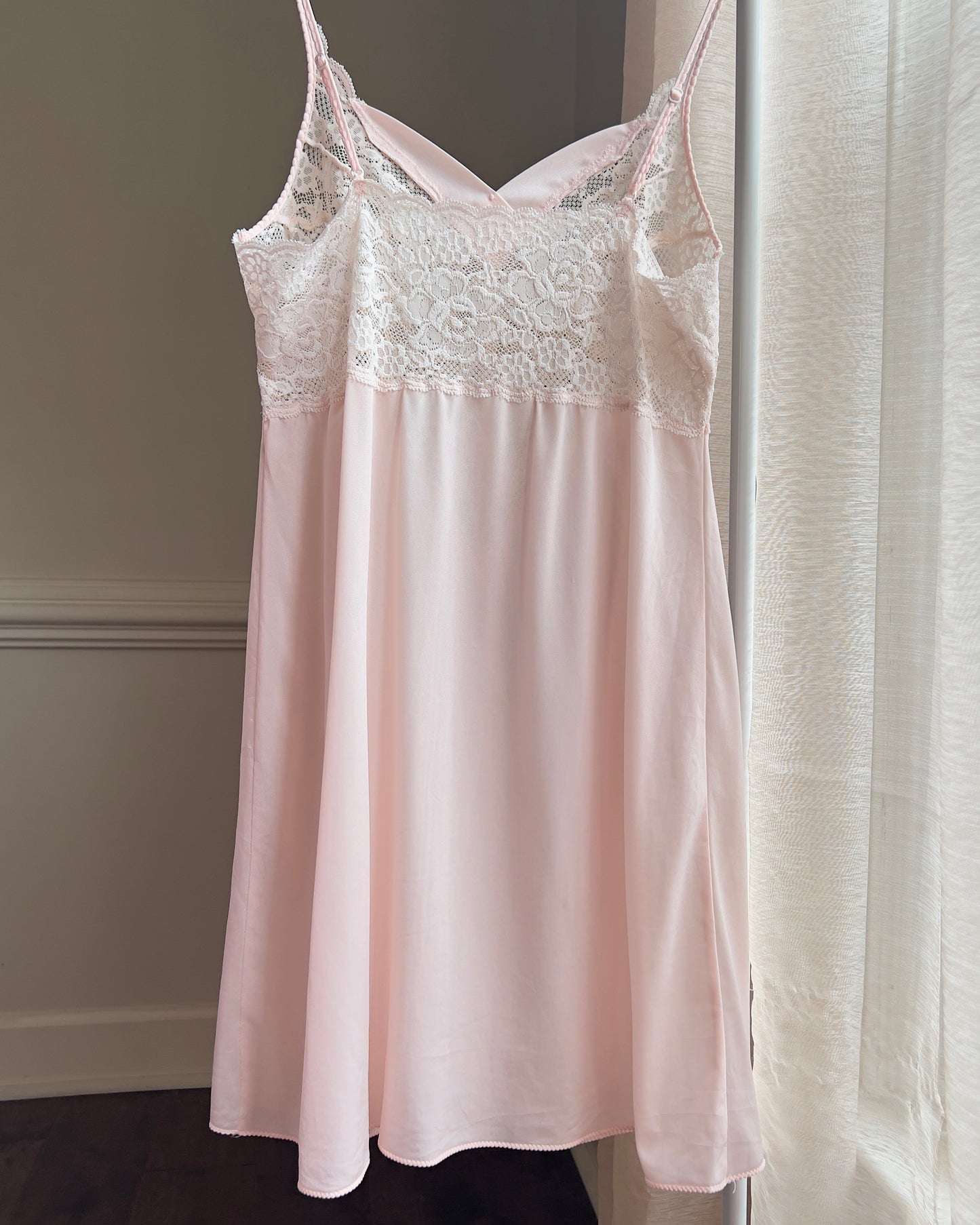 Soft and Feminine Blush Pink Sheer Slip featuring Beautiful Floral Embroidery Bustier