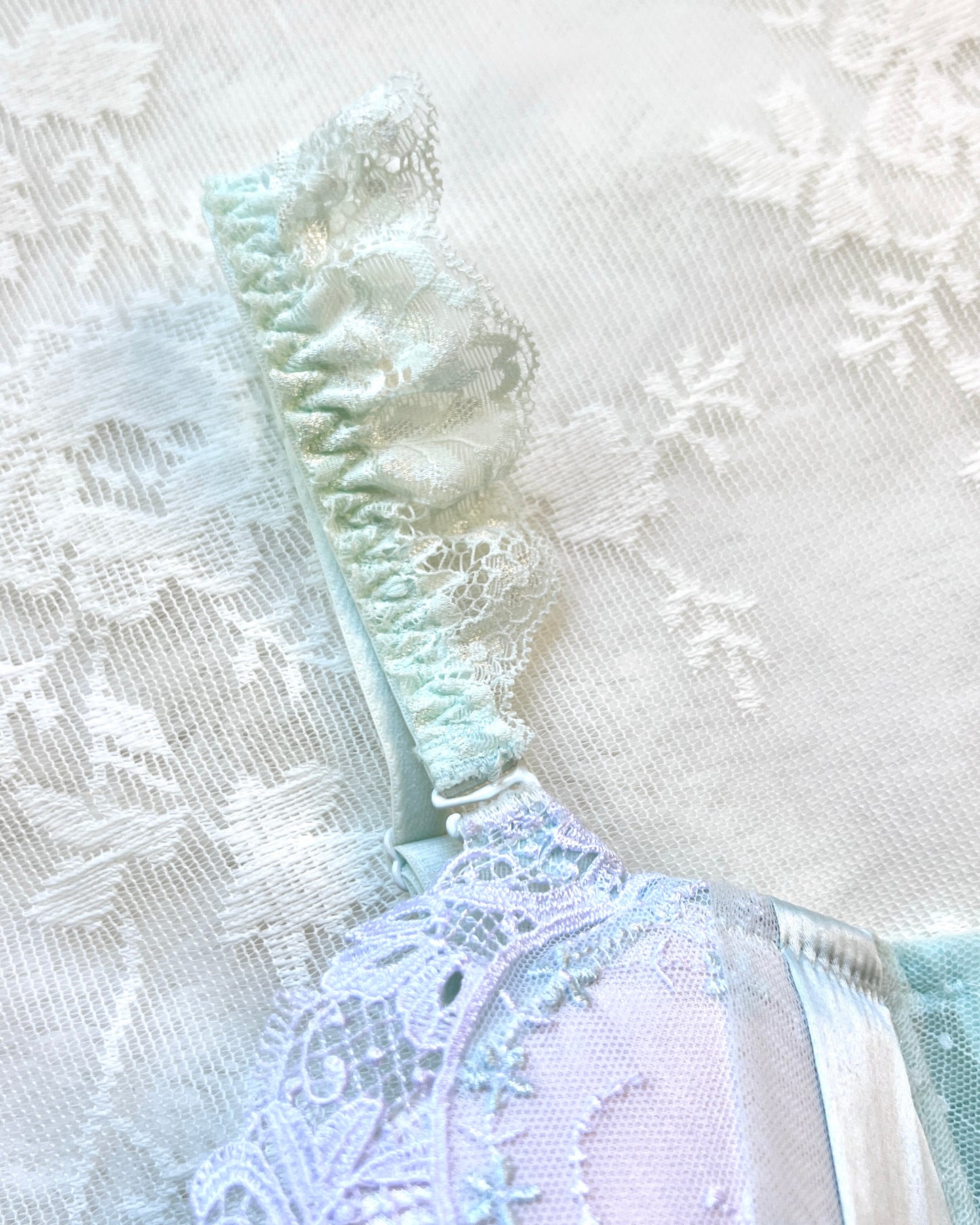 Mermaidcore Bustier Bra featuring Laced Details and Polka Dots Fabric