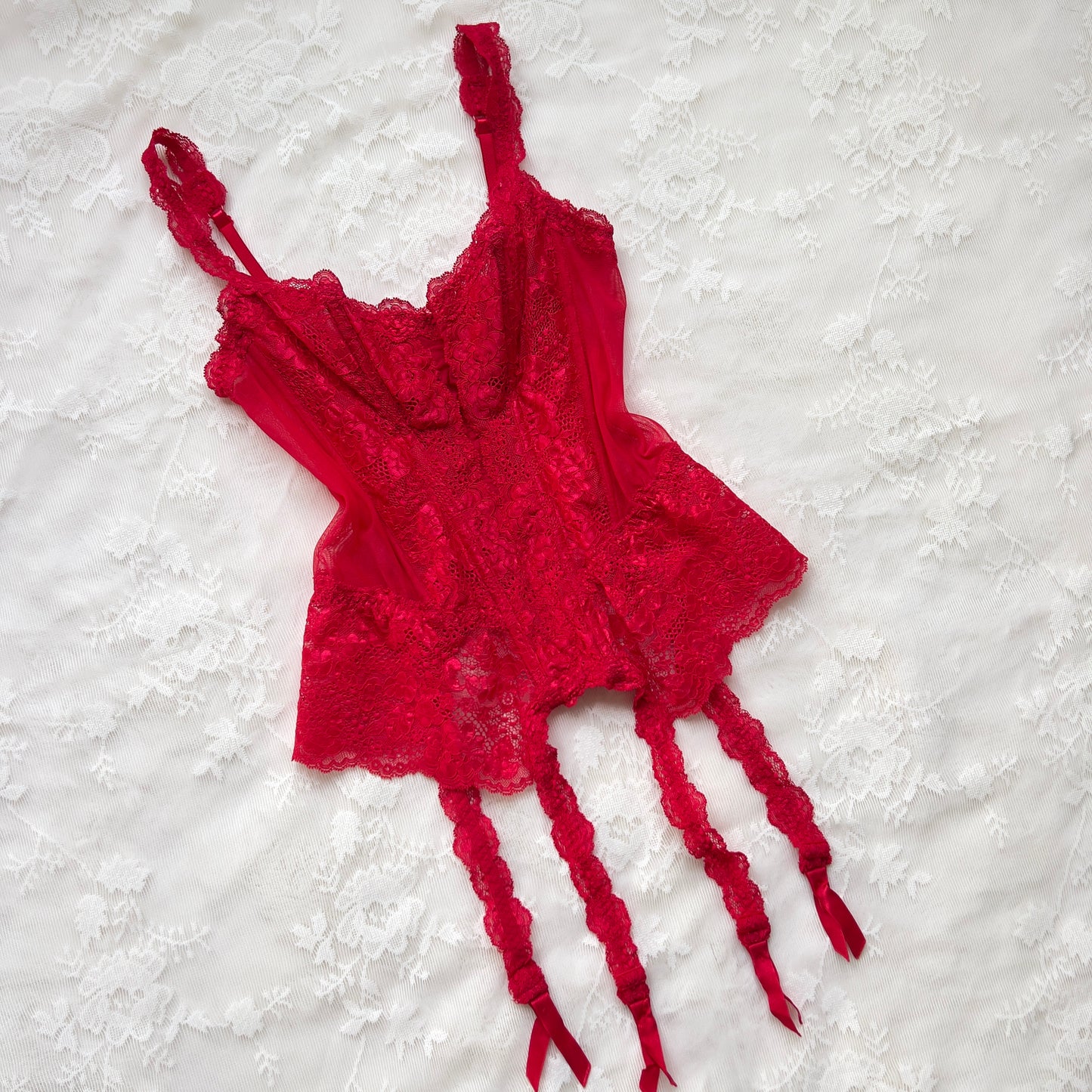 RARE Romantic Victoria’s Secret Sheer Lace Bustier Corset
