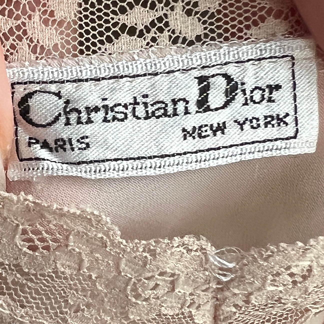 Vintage Christian Dior’s Satin Cropped Camisole featuring Floral Lace Lining