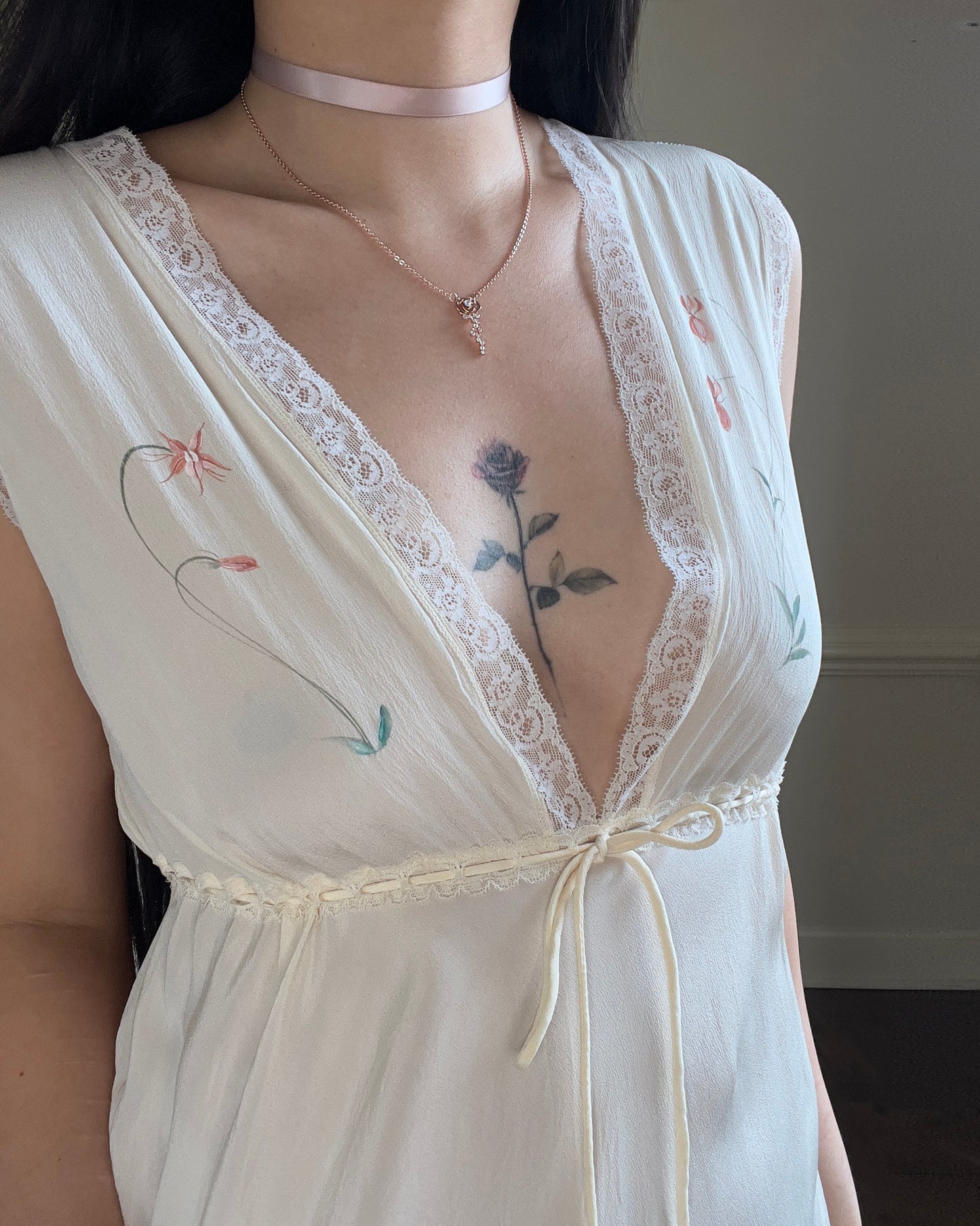 Christian Dior’s ethereal sheer maxi dress in vintage creamy