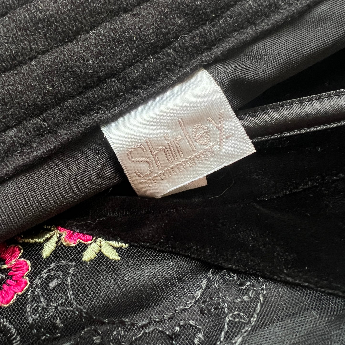 Feminine Grunge Velvet Corset featuring Embroidered Flowers Detail