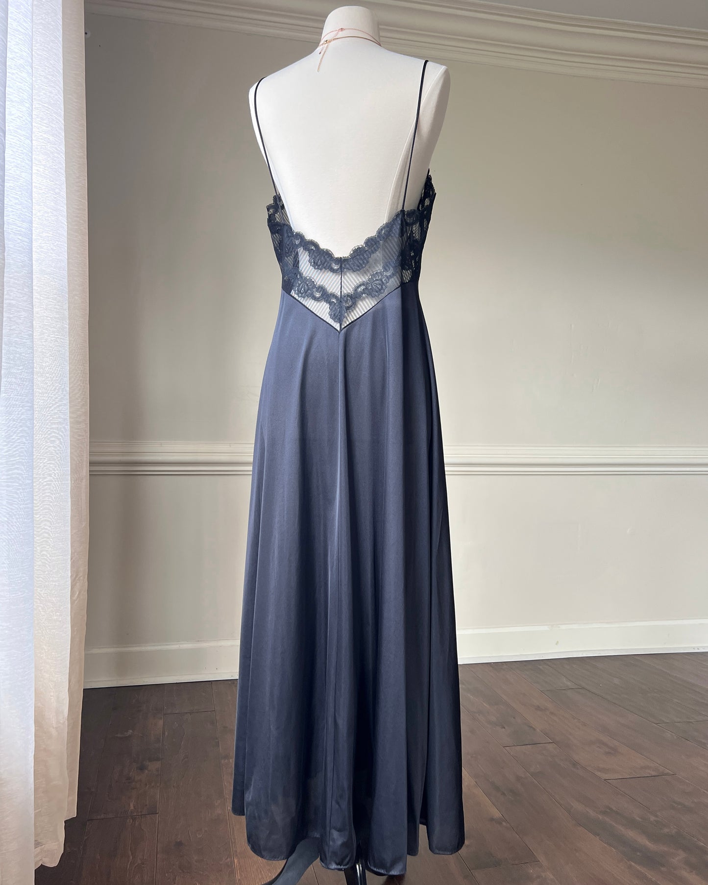 RARE Dark Feminine Nightgown Set includes Complete Sheer Bodice Maxi Slip