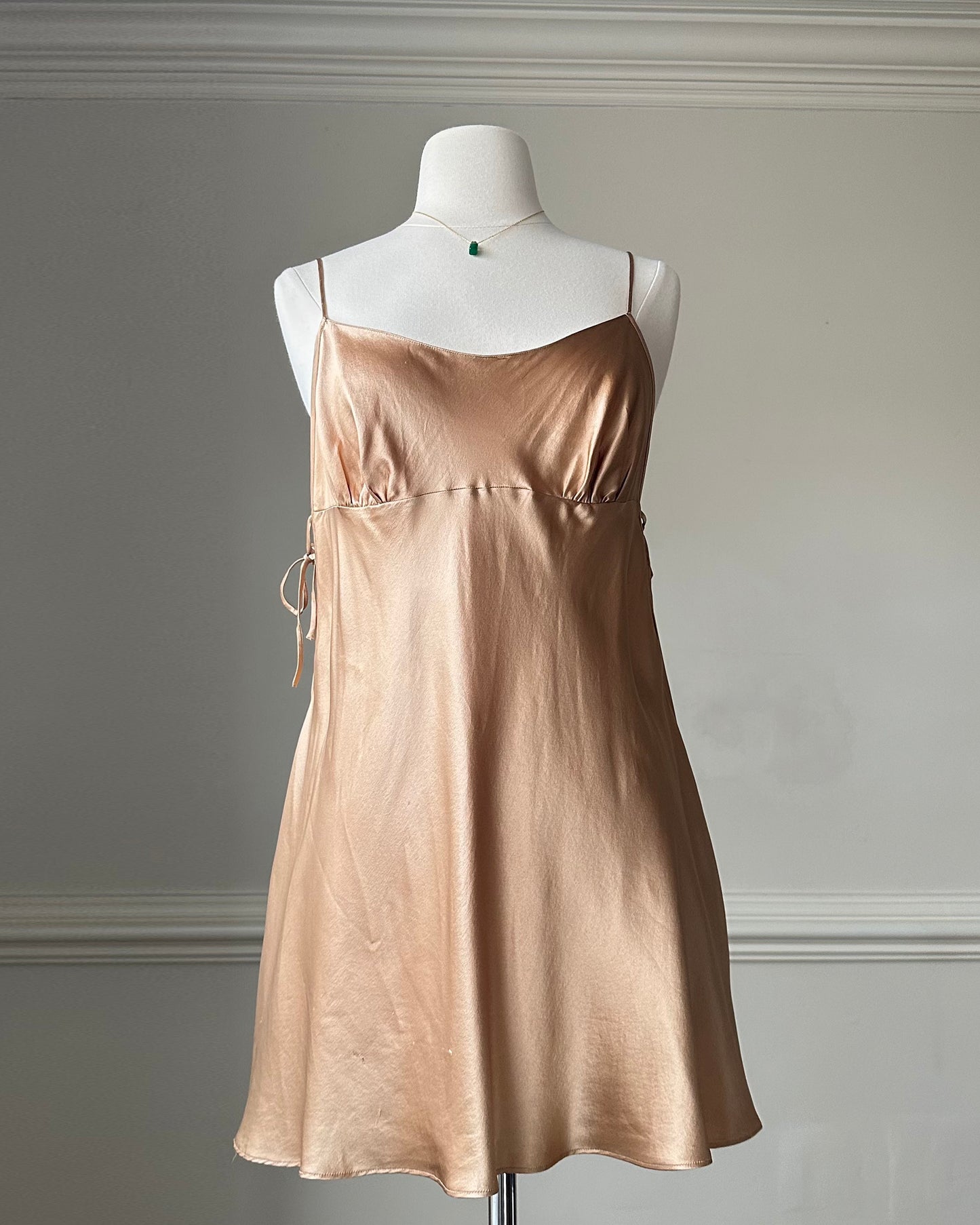 Victoria’s Secret Silk Slip in Rare Copper Color featuring Deep Side Cutout