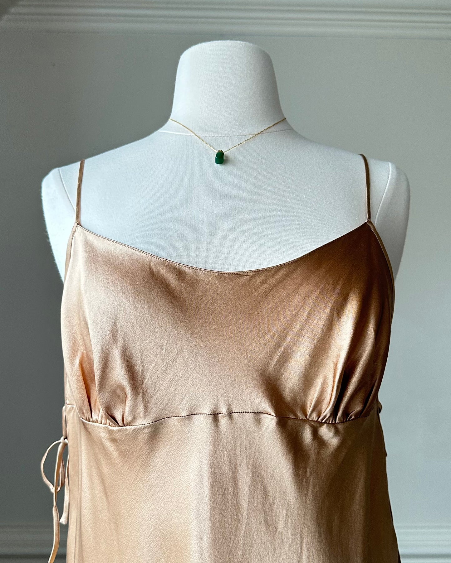 Victoria’s Secret Silk Slip in Rare Copper Color featuring Deep Side Cutout