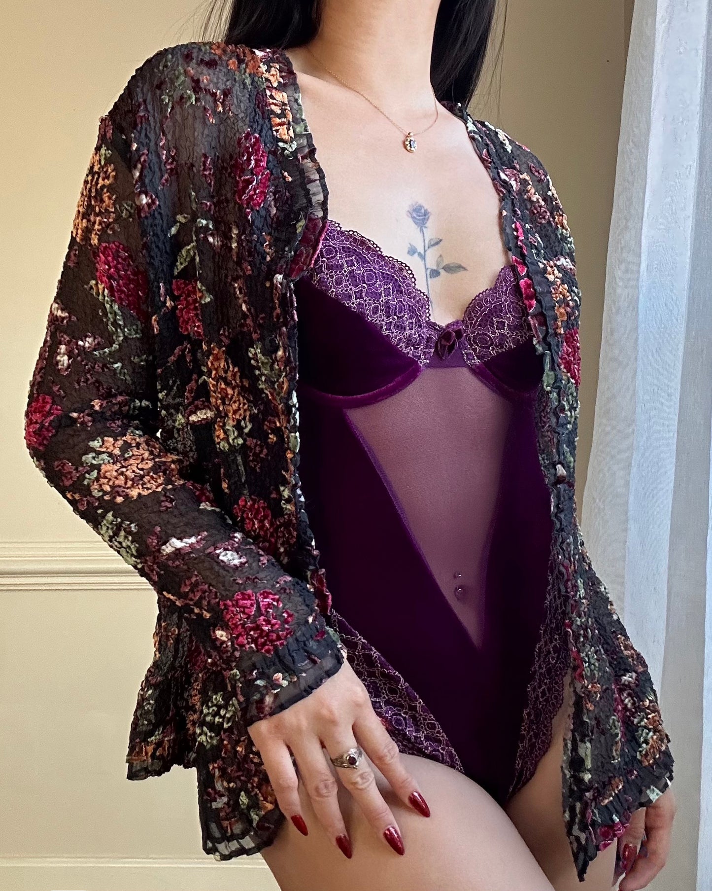 Alluring Victoria Secret’s Purple Bodysuit