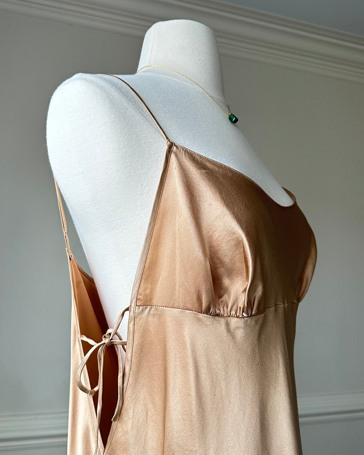 Victoria’s Secret Silk Slip in Rare Copper Color featuring Deep Side Cutout