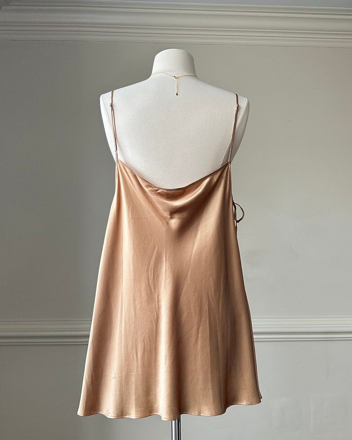 Victoria’s Secret Silk Slip in Rare Copper Color featuring Deep Side Cutout