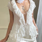 Stunning Rop featuring Layered Ruffled Details with Crinkled Material