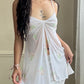 Victoria’s Secret sheer white open top featuring flower bouquets embroidery