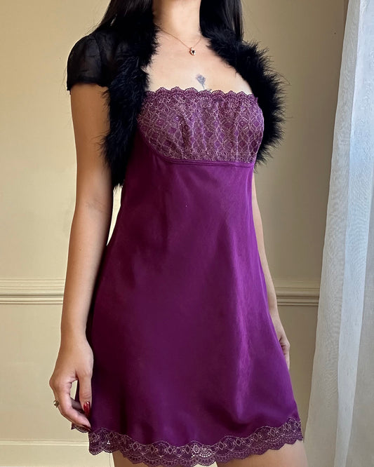 Vibrant Purple Victoria’s Secret Satin Slip Dress