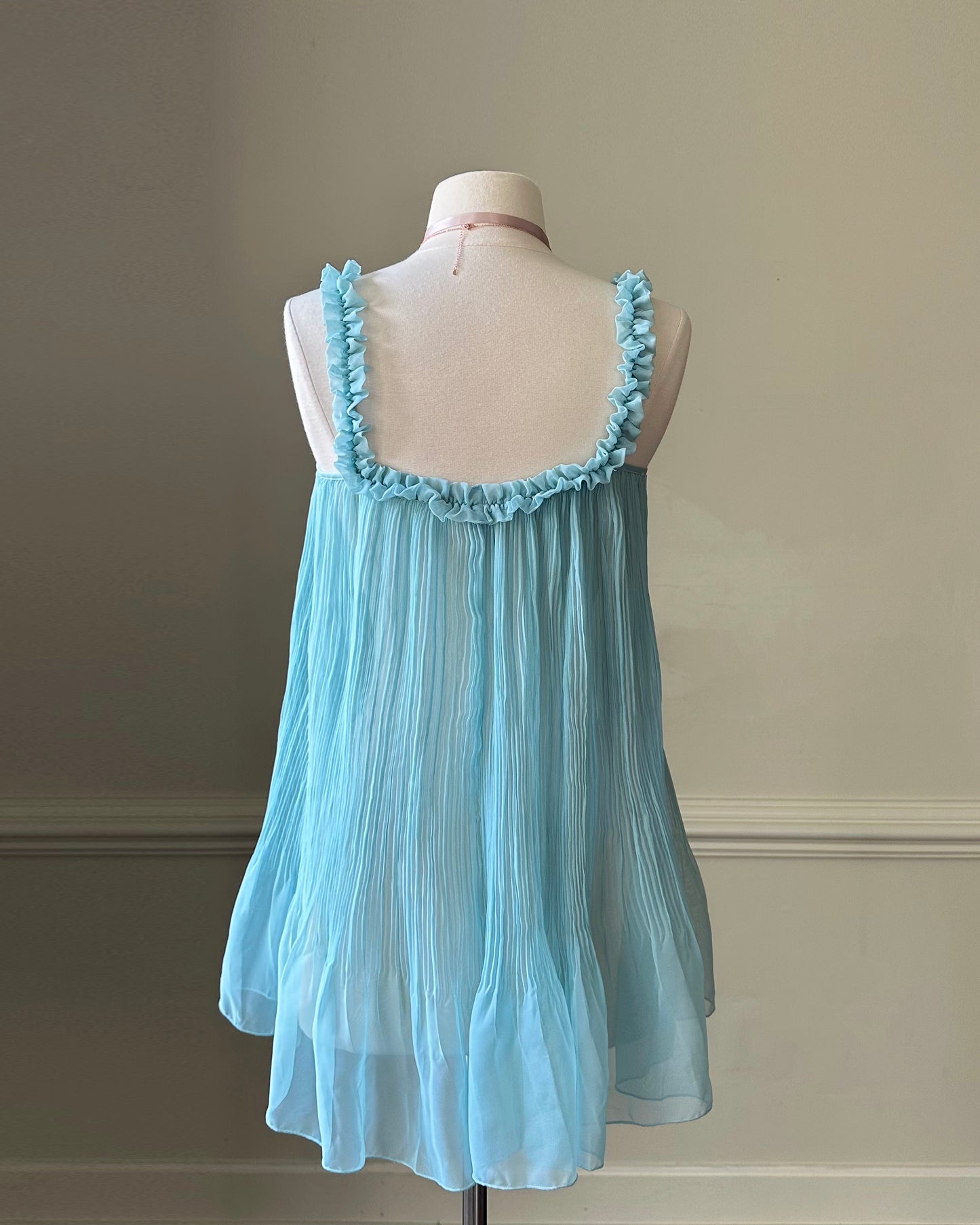 Victoria’s Secret 2006 babydoll sheer minty turquoise blue slip dress