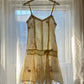 Vintage muslin cloth sundress featuring daisy embroidery details with fairy skirt